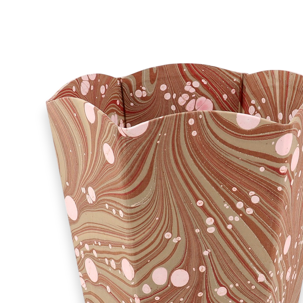 Clay Swell – Hand Marbled Scalloped Basket (9.5" W x 9.5" D x 12.5" H approx.)