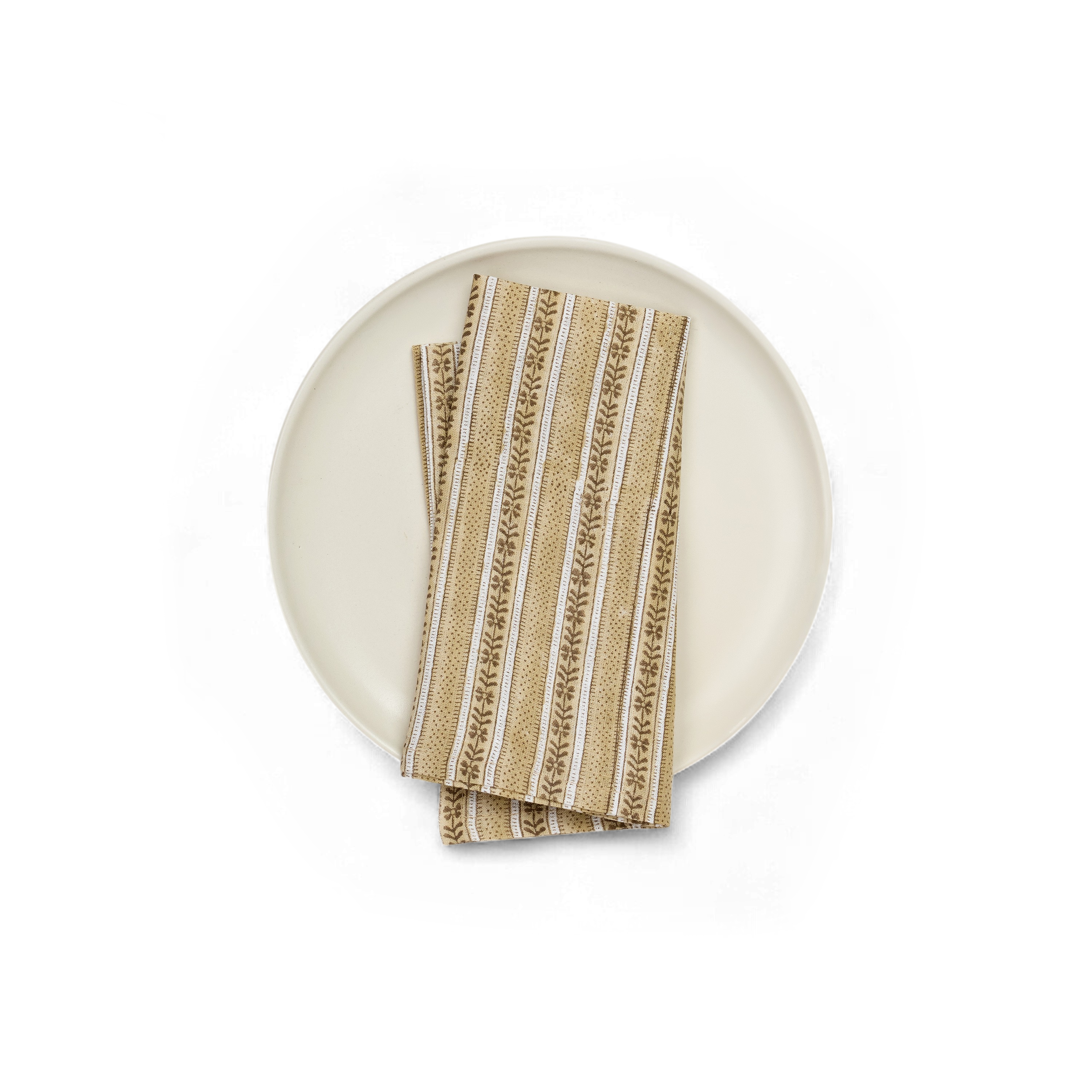 Earth Trail – Hand Block Printed Linen Napkin (Set of 2) (18" x 18")