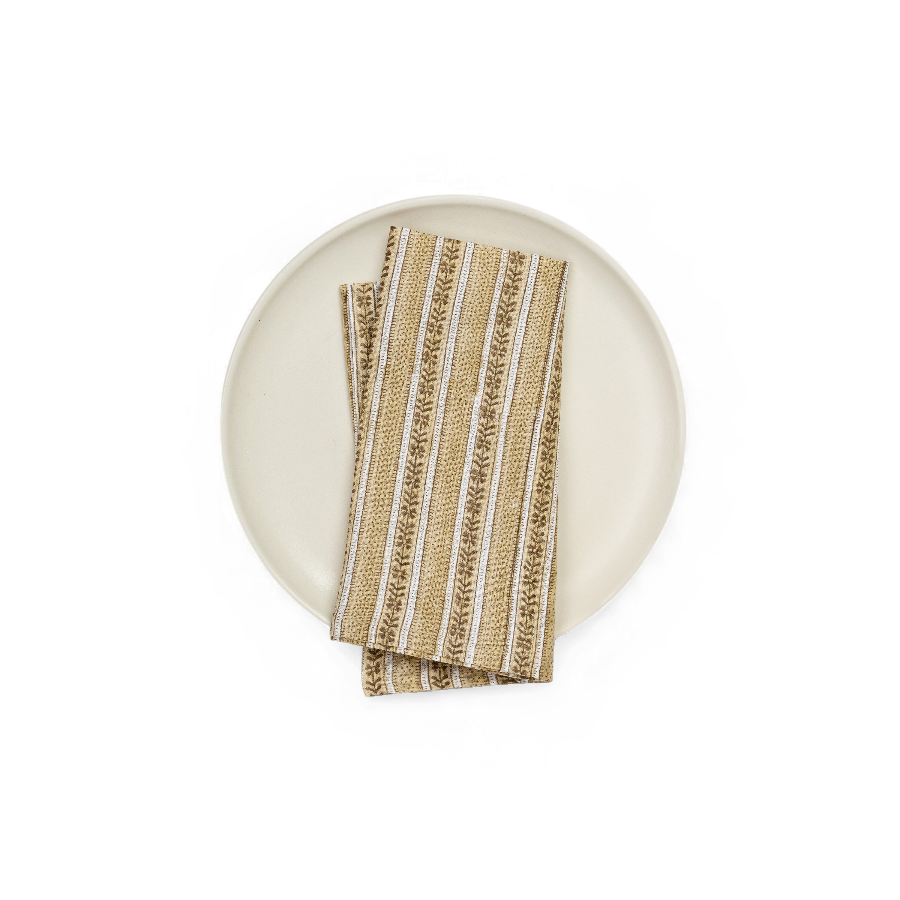 Earth Trail – Hand Block Printed Linen Napkin (Set of 2) (18" x 18")