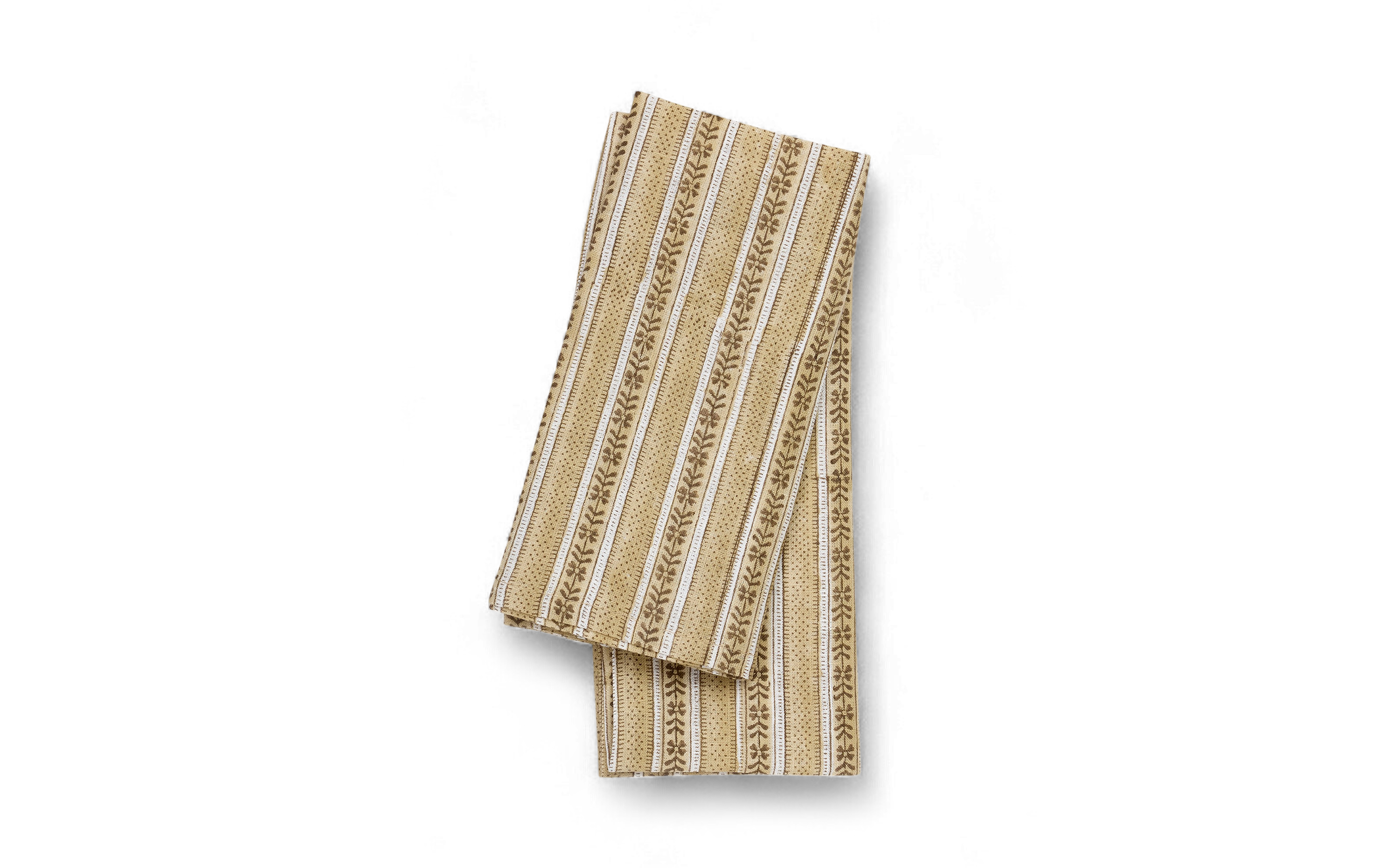 Earth Trail – Hand Block Printed Linen Napkin (Set of 2) (18" x 18")