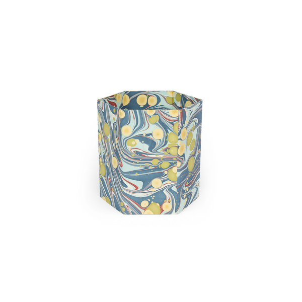 Ocean Stone – Hand Marbled Scalloped Basket (9.5