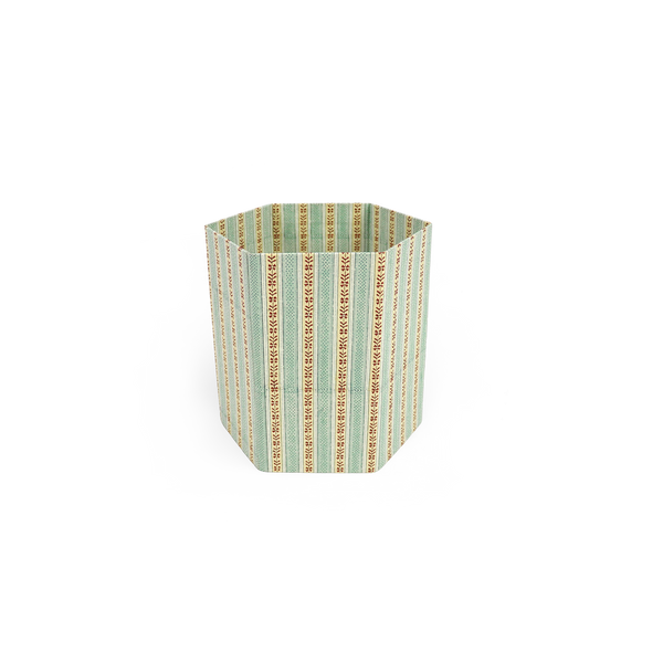 Sage Vine – Hand Block Printed Collapsible Basket (9.5