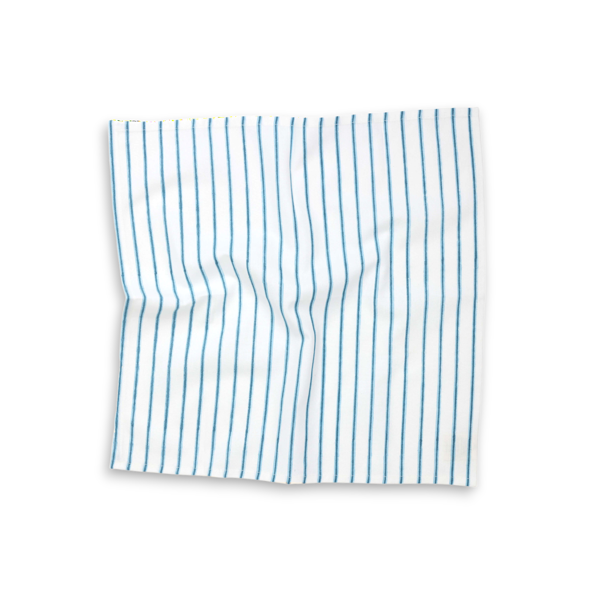 Coastal Lines - Hand Block Printed Cotton Napkin (Set of 2) (18" x 18")