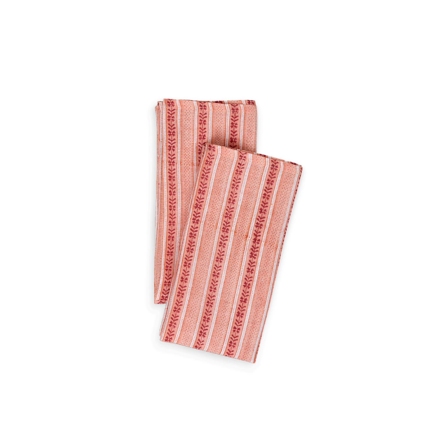 Blush Trail – Hand Block Printed Linen Napkin (Set of 2) (18" x 18")