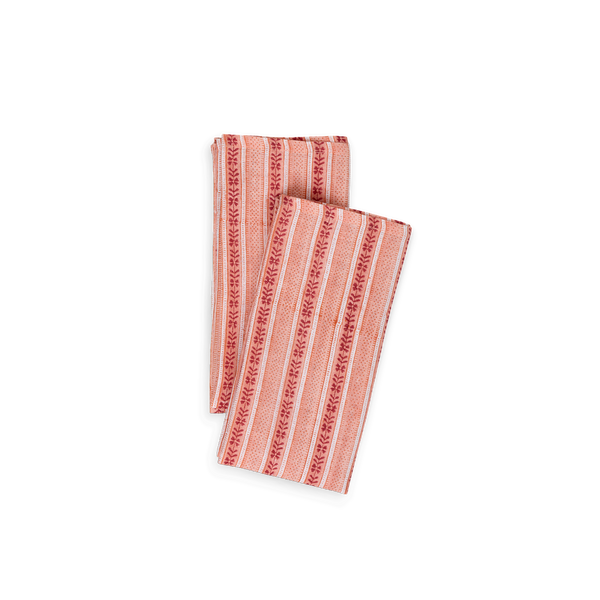 Blush Trail – Hand Block Printed Linen Napkin (Set of 2) (18