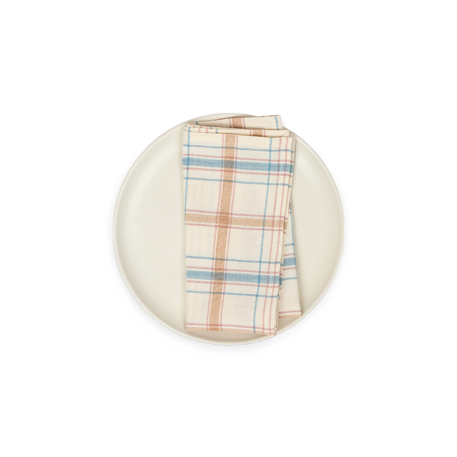 Autumn Check – Handwoven Cotton Napkin (Set of 2) (18" x 18")