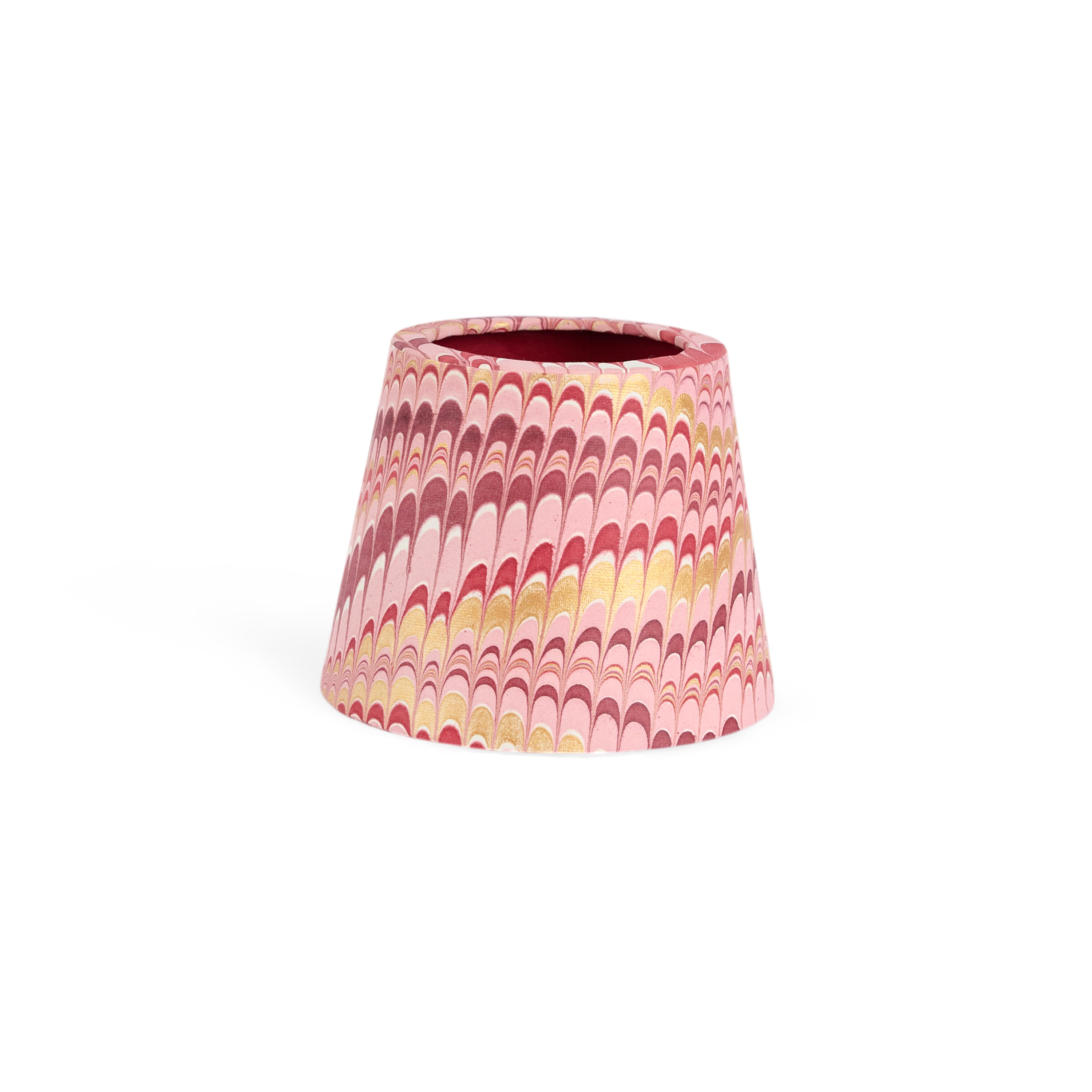 Garnet Red Mountain – Hand Marbled Lampshade Cover (3.75" H x 4.5" W x 3.5" Ø | 100% Recycled Cotton Handmade Paper)