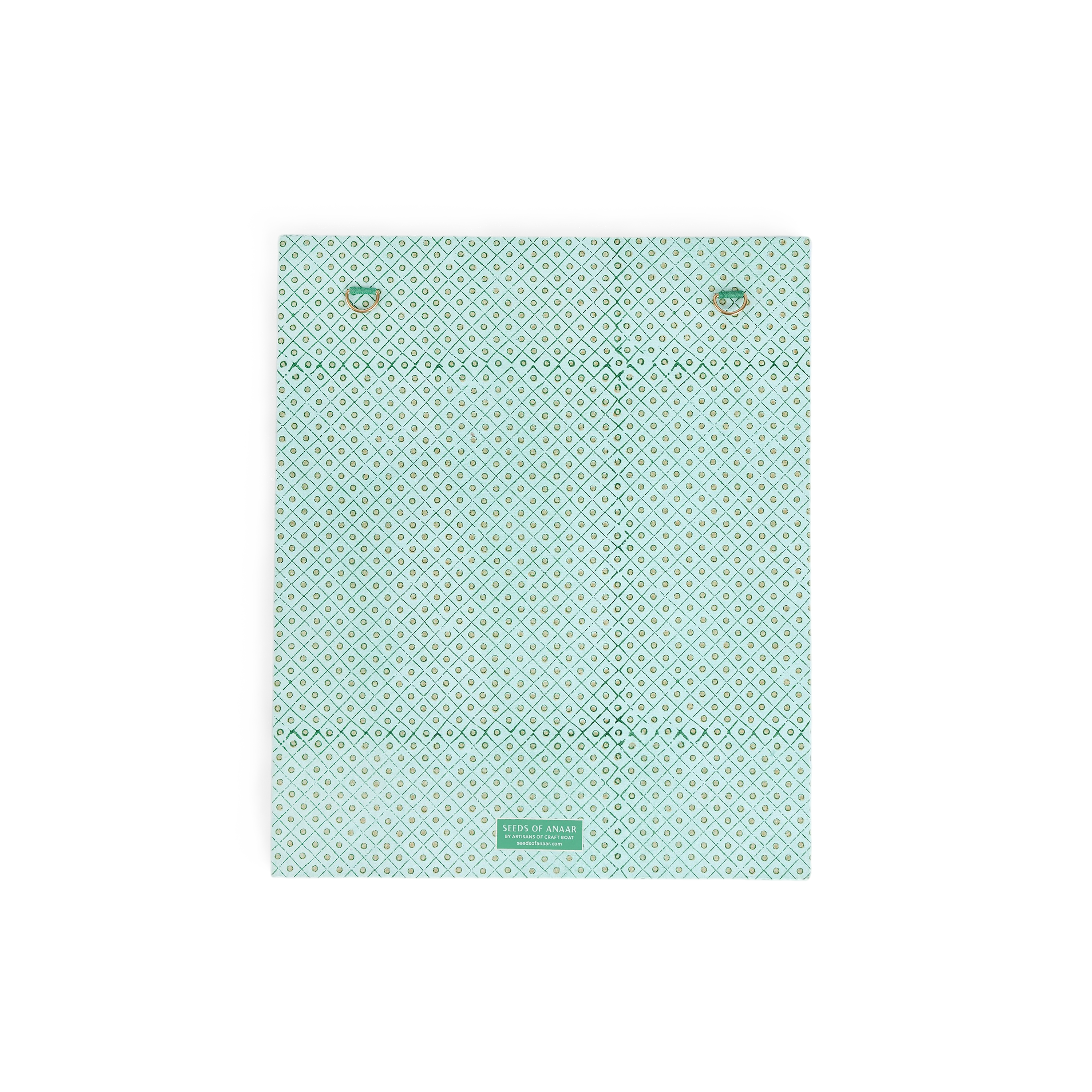 Celadon Green Blooming Trellis – Hand Block Printed Wall Picture Frame (12" x 10", fits 7" x 5" photo)