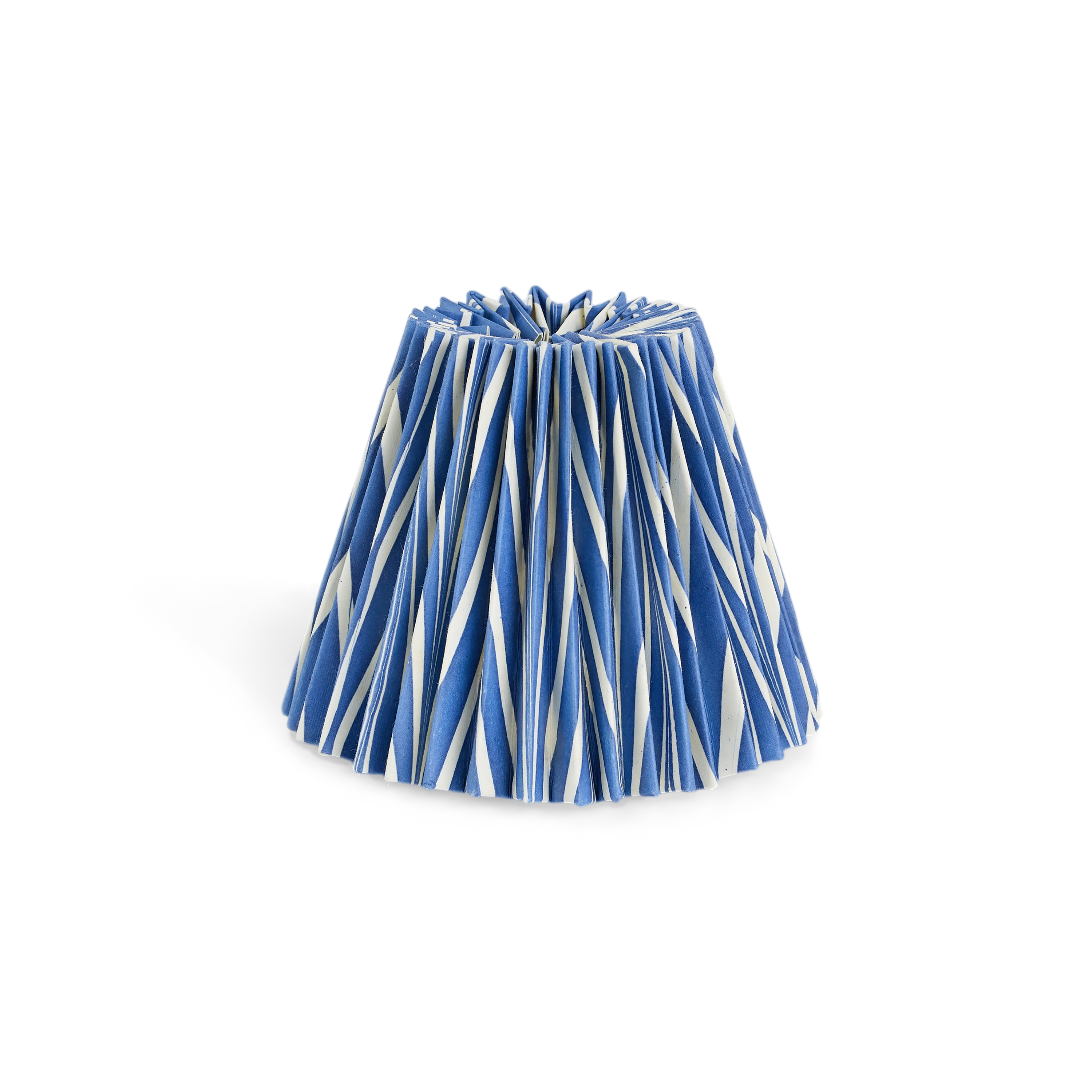 Harbor Blue Banyan – Hand Marbled Pleated Lampshade ( 5.5” H X 6.75” W x 3.5 Ø | 100% Recycled Cotton Paper)