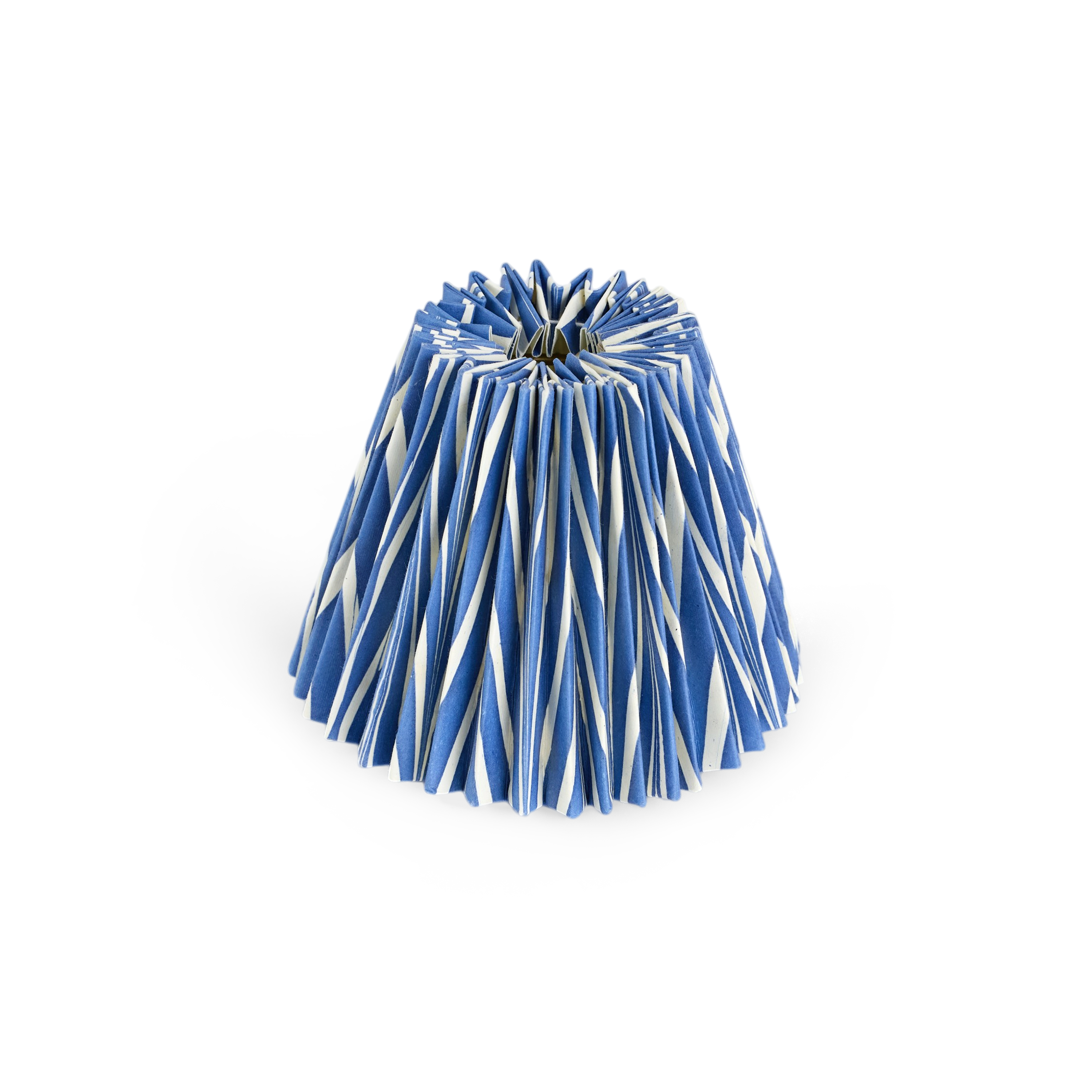 Harbor Blue Banyan – Hand Marbled Pleated Lampshade ( 5.5” H X 6.75” W x 3.5 Ø | 100% Recycled Cotton Paper)