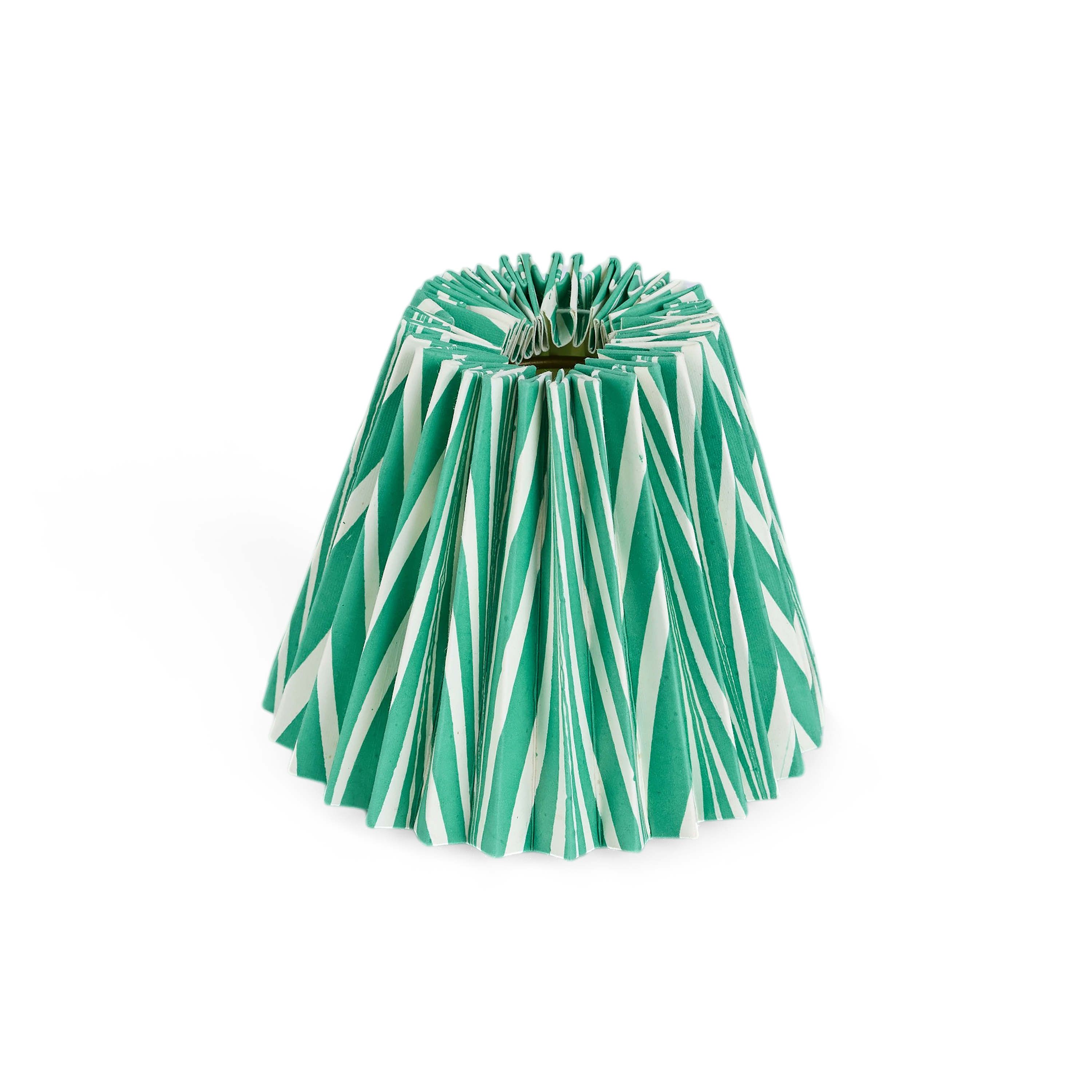 Celadon Green Banyan – Hand Marbled Pleated Lampshade ( 5.5” H X 6.75” W x 3.5 Ø | 100% Recycled Cotton Paper)