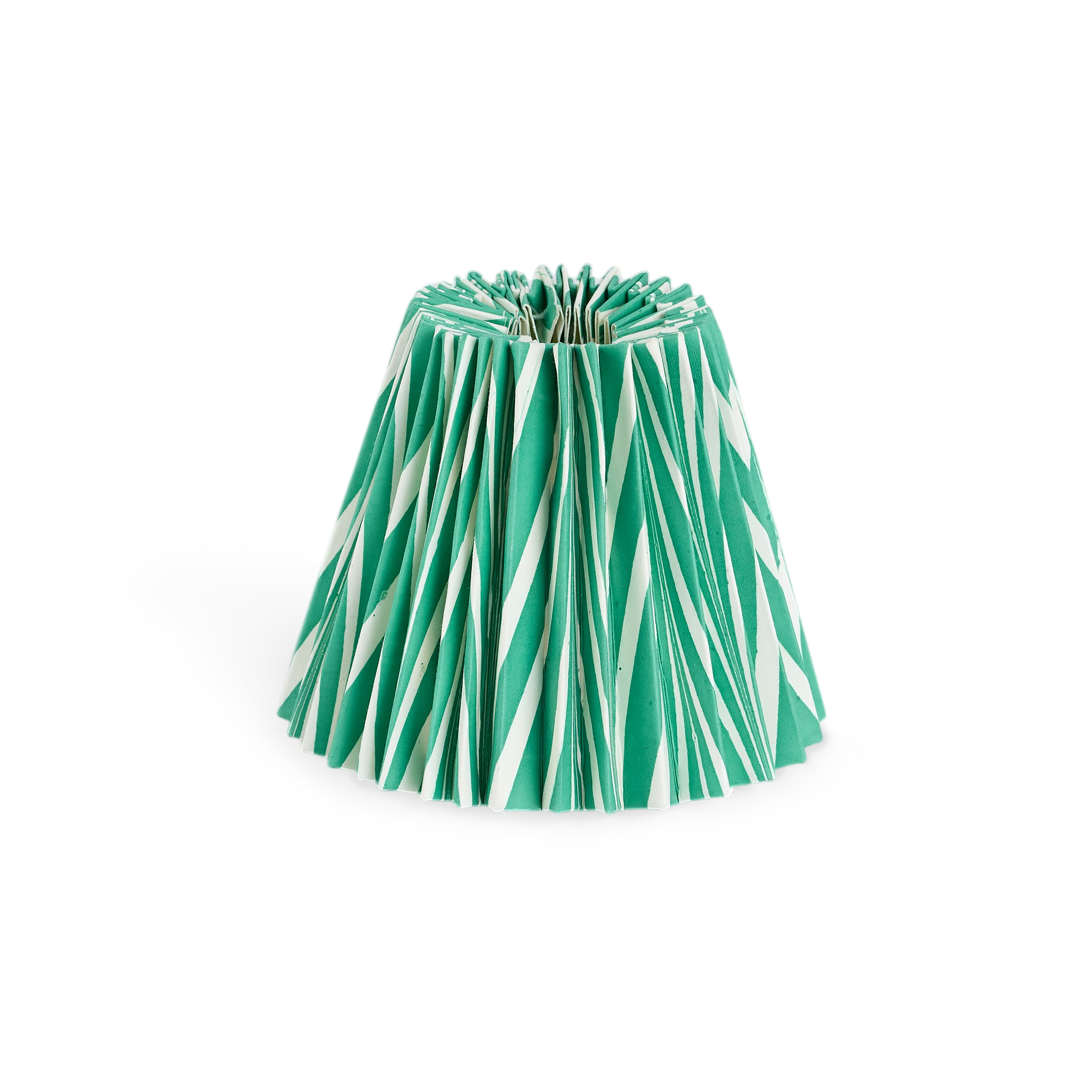 Celadon Green Banyan – Hand Marbled Pleated Lampshade ( 5.5” H X 6.75” W x 3.5 Ø | 100% Recycled Cotton Paper)