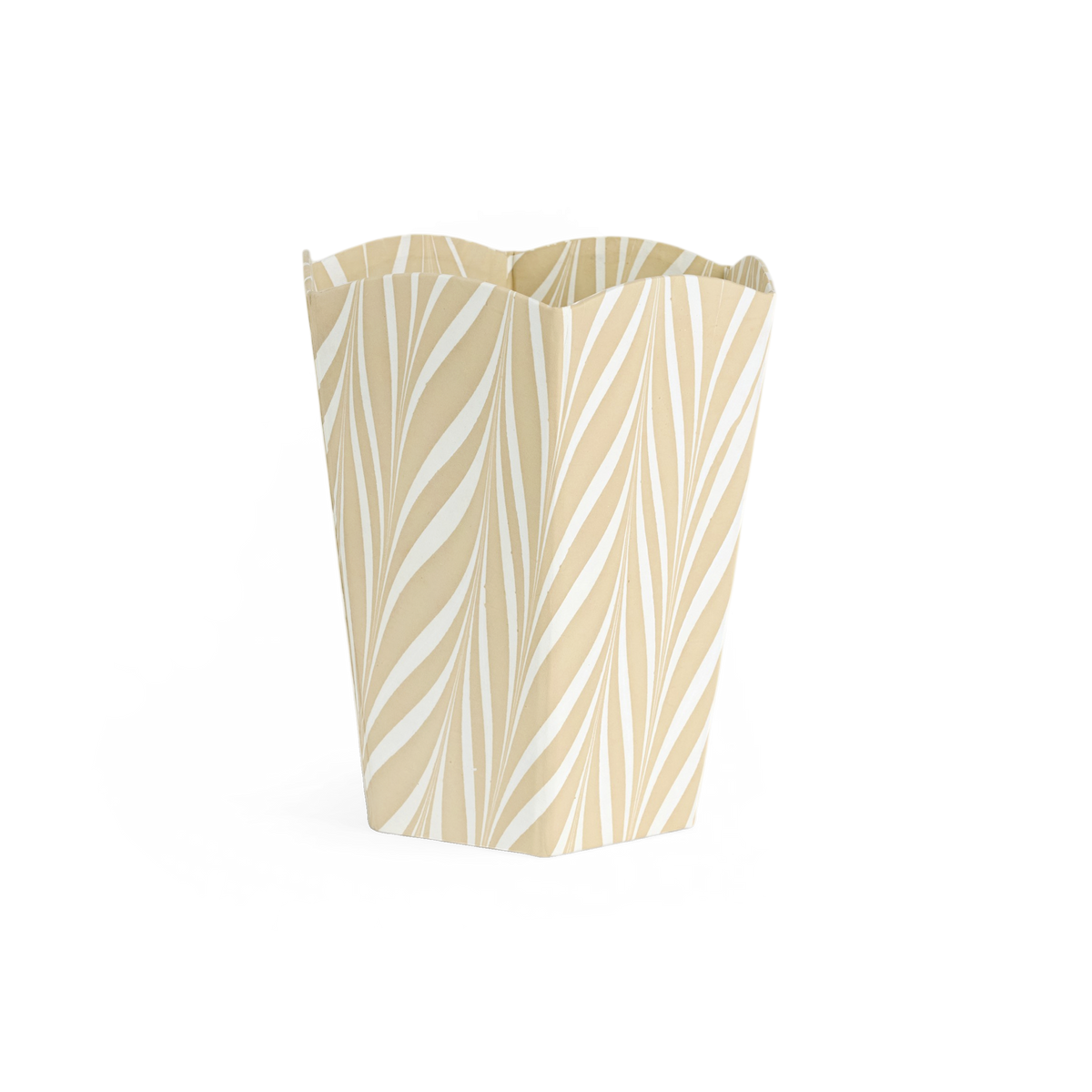Soyabean Banyan – Hand Marbled Scalloped Basket (9.5" W x 9.5" D x 12" H)