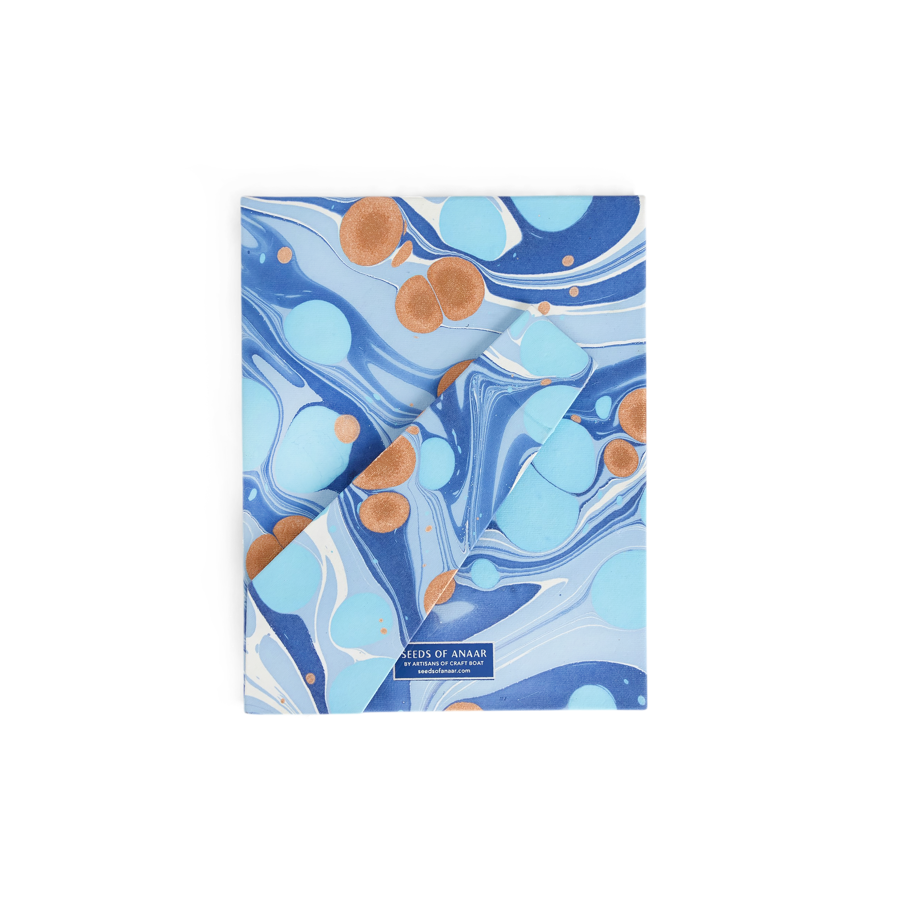 Harbor Blue Mountain – Hand Marbled Tabletop Picture Frame (7.25" x 5.75", fits 6" x 4" photo)