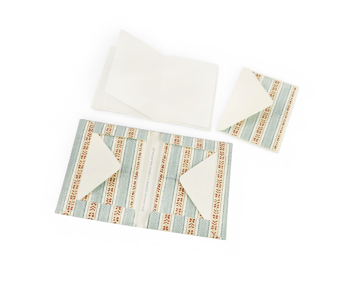 Sage Meadow – Hand Block Printed Greeting Card Set  (6” x 4” | 100% Recycled Cotton Paper)