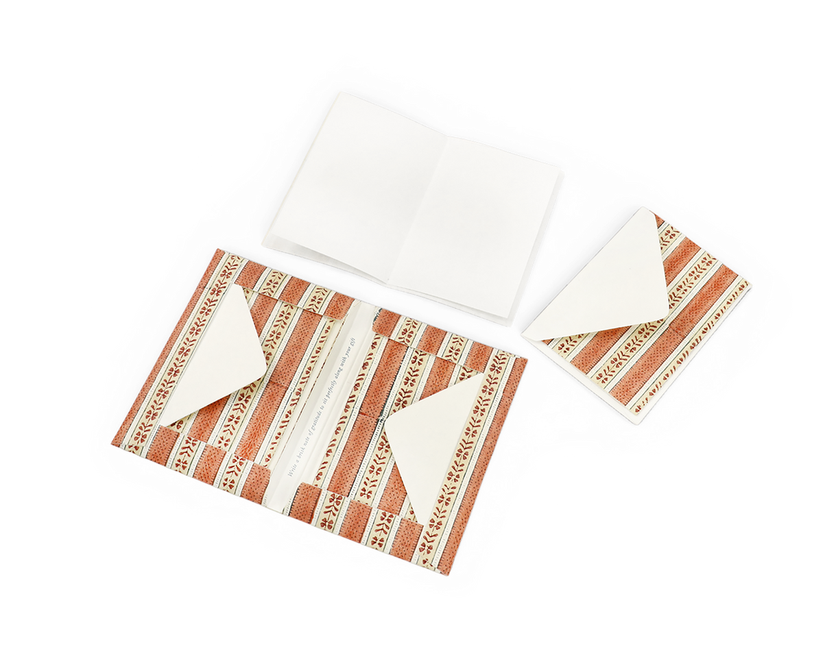 Rosewood Vines – Block Printed Greeting Card Set(6” x 4” | 100% Recycled Cotton Paper)
