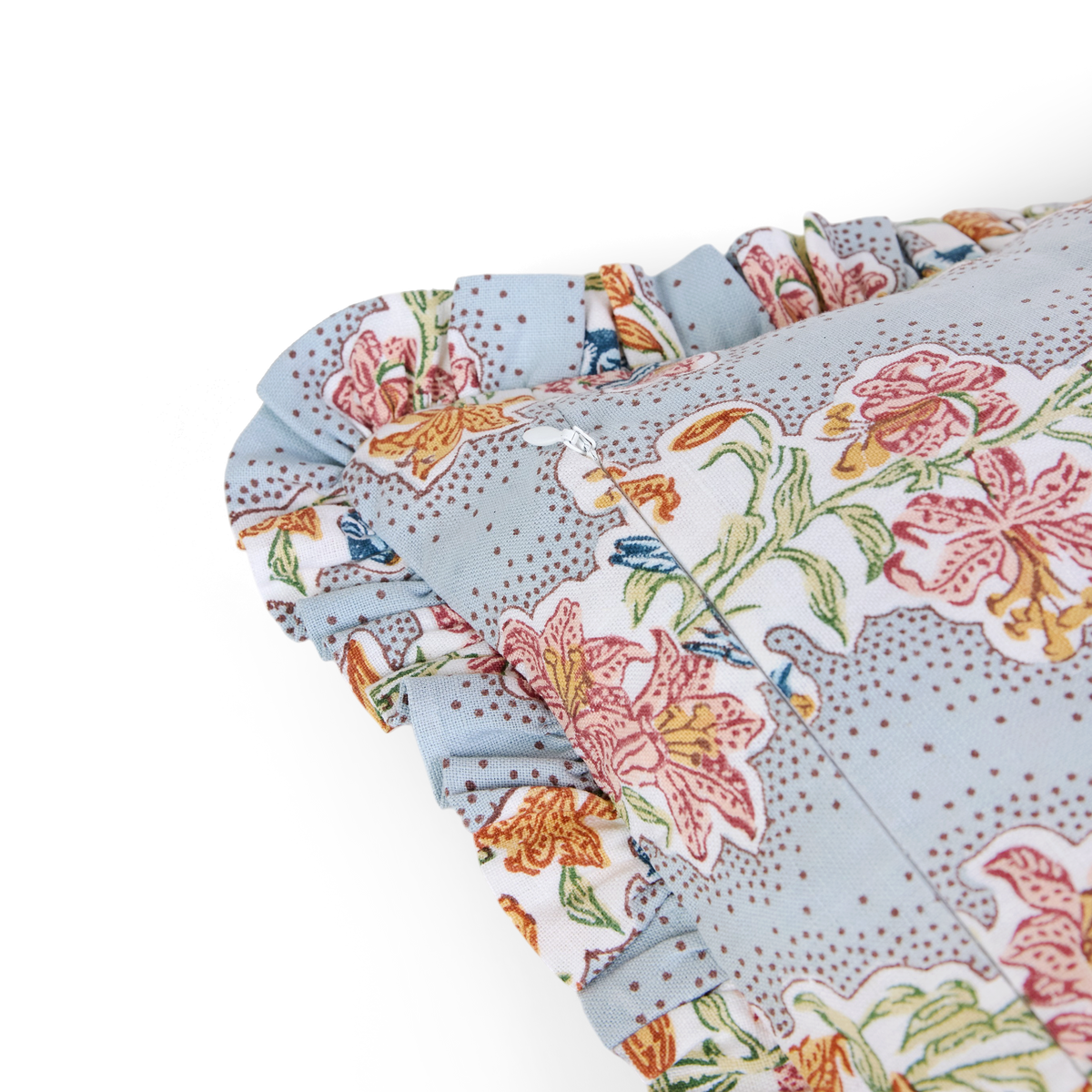 Sky Garden – Hand Block Printed Linen Pillow Cover (12" x 16")