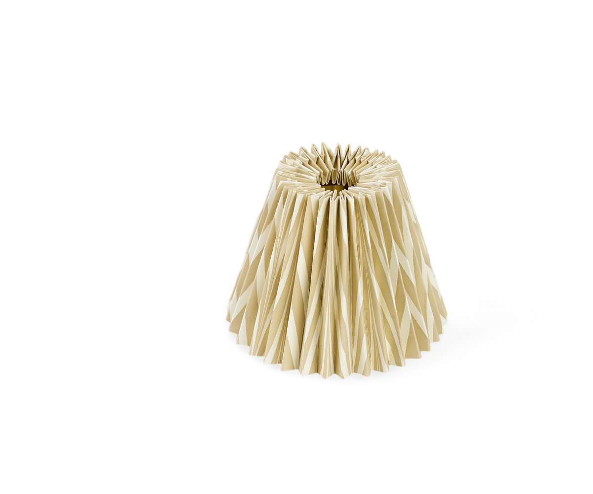 Soyabean Banyan – Hand Marbled Pleated Lampshade ( 5.5” H X 6.75” W x 3.5 Ø | 100% Recycled Cotton Paper)