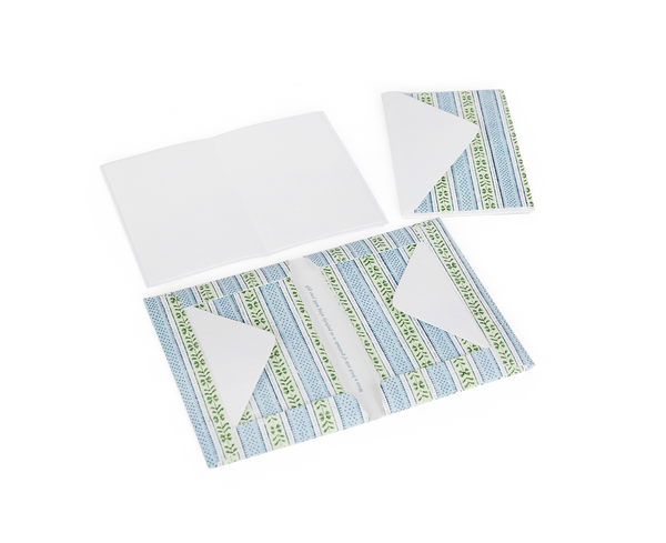 Misty Meadow – Hand Block Printed Greeting Card Set  (6” x 4” | 100% Recycled Cotton Paper)