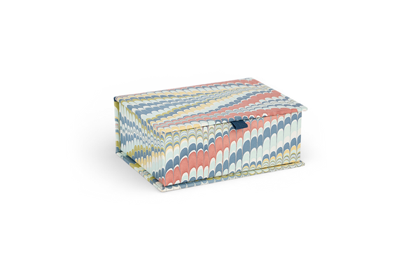 Ocean Wave – Hand Marbled Keepsake Box (6.75” x 5” x 2.75” | 100% Recycled Cotton Paper)
