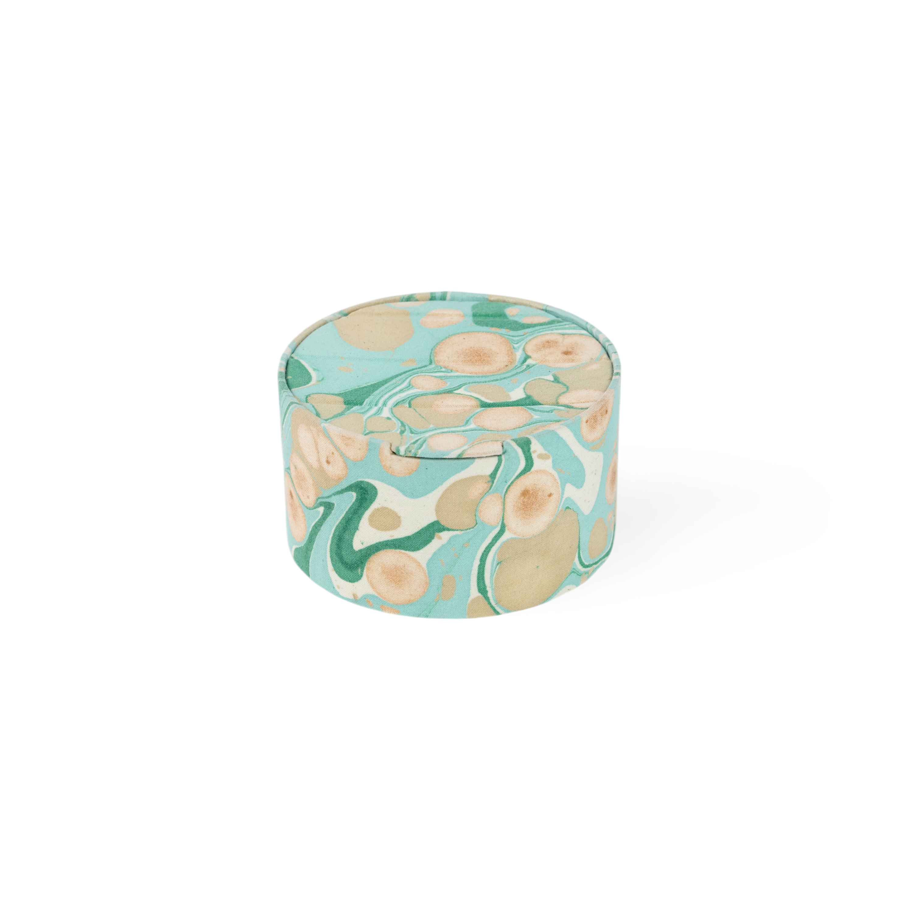 Celadon Green Pebble – Hand Marbled Jeweler Box (5.25" x 5.25" x 3")