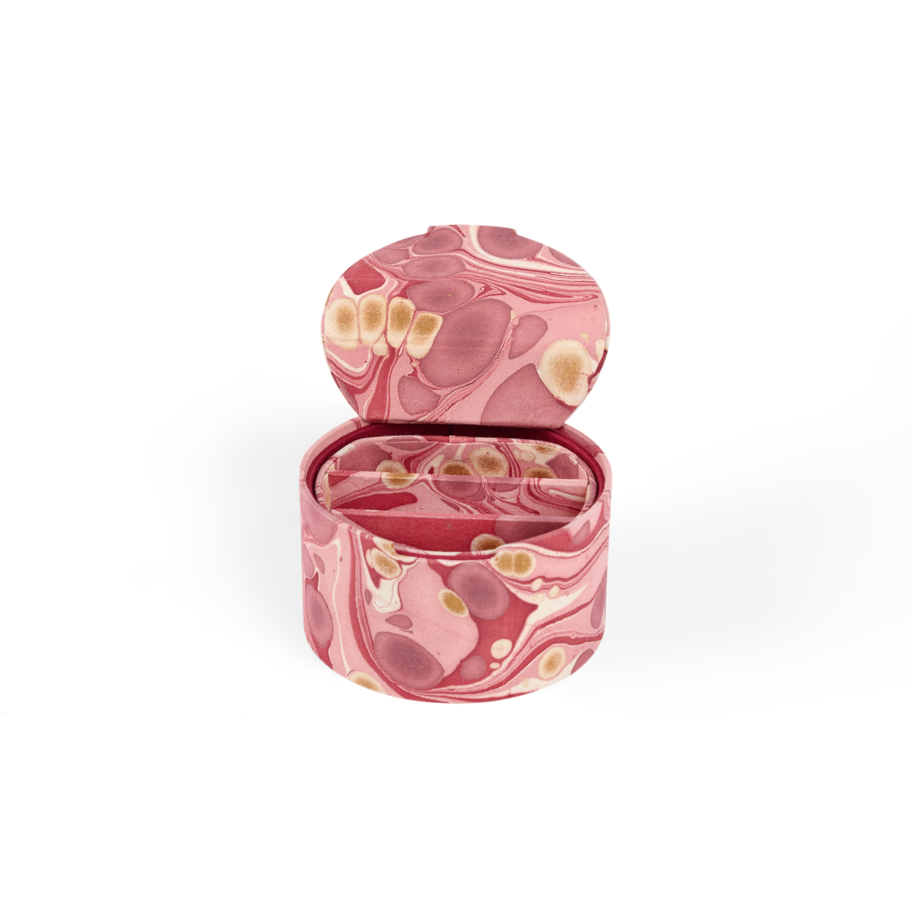 Garnet Red Pebble – Hand Marbled jeweler Box (5.25" x 5.25" x 3")
