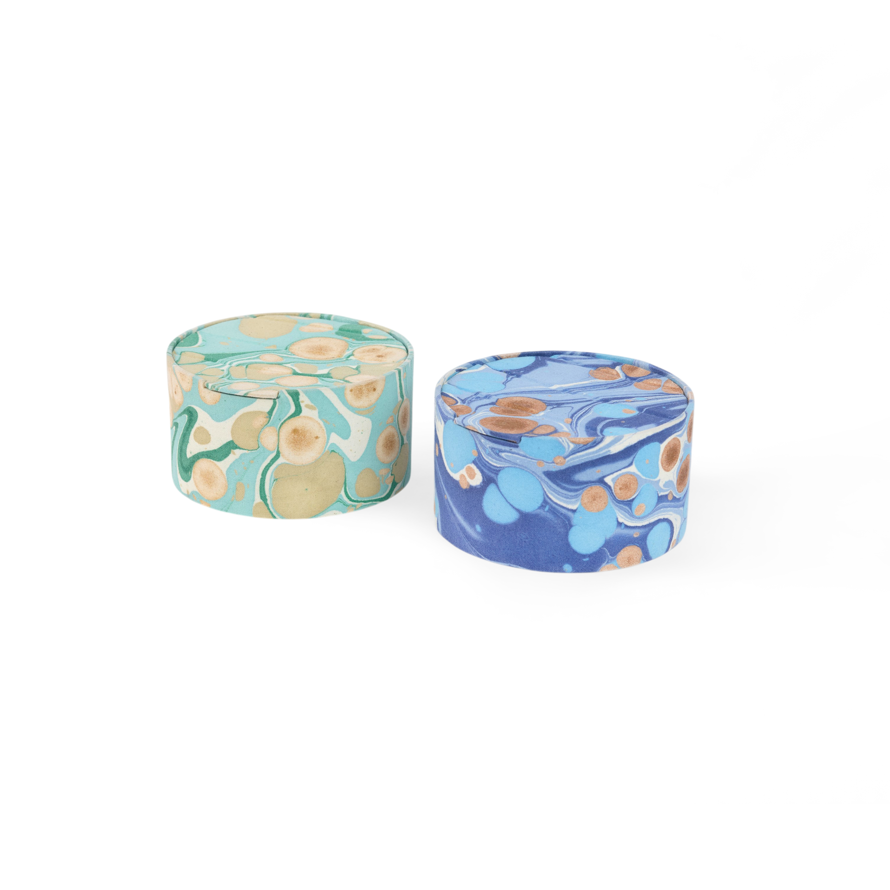 Celadon Green Pebble – Hand Marbled Jeweler Box (5.25" x 5.25" x 3")