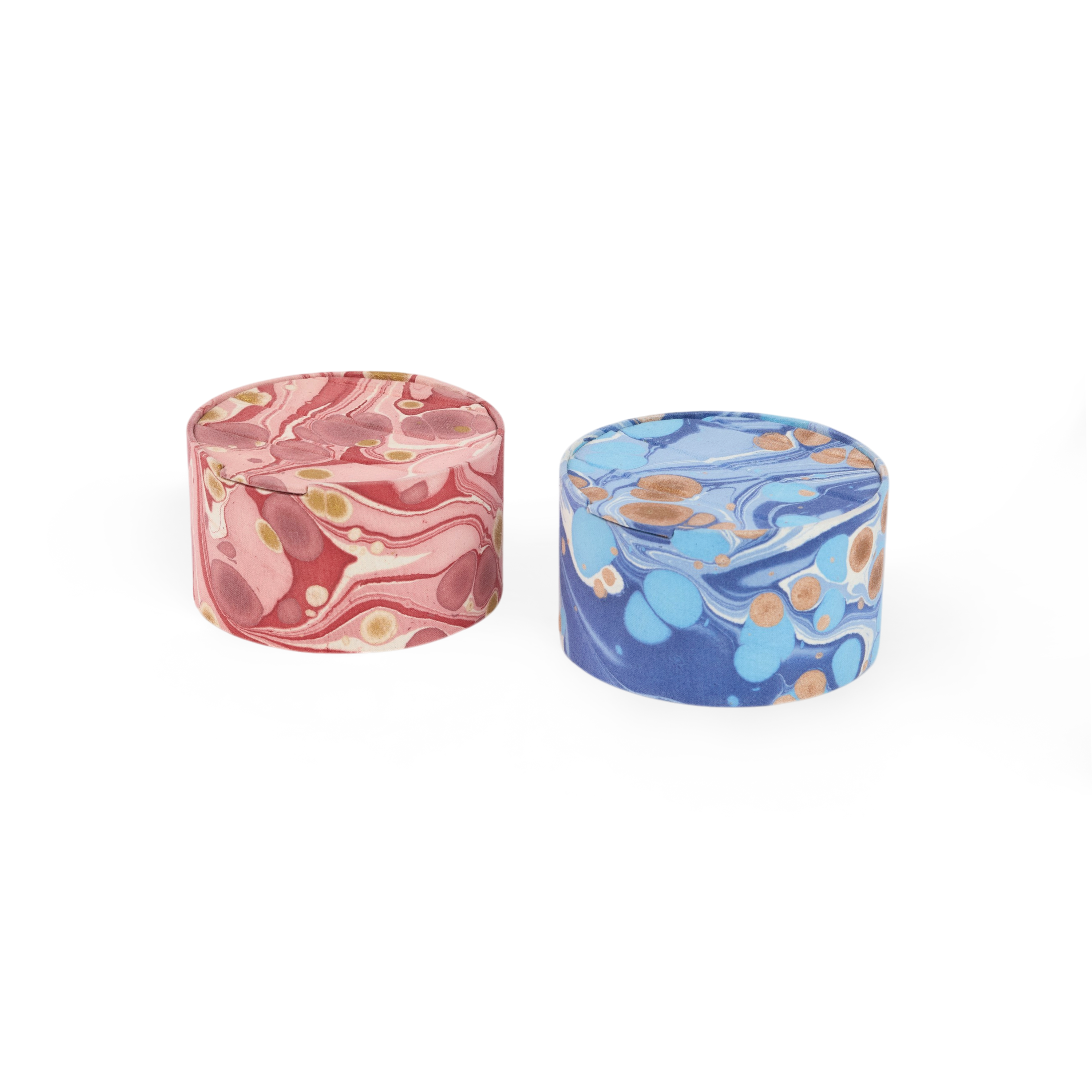 Harbor Blue Pebble – Hand Marbled Jewelry Box (5.25" x 5.25" x 3")