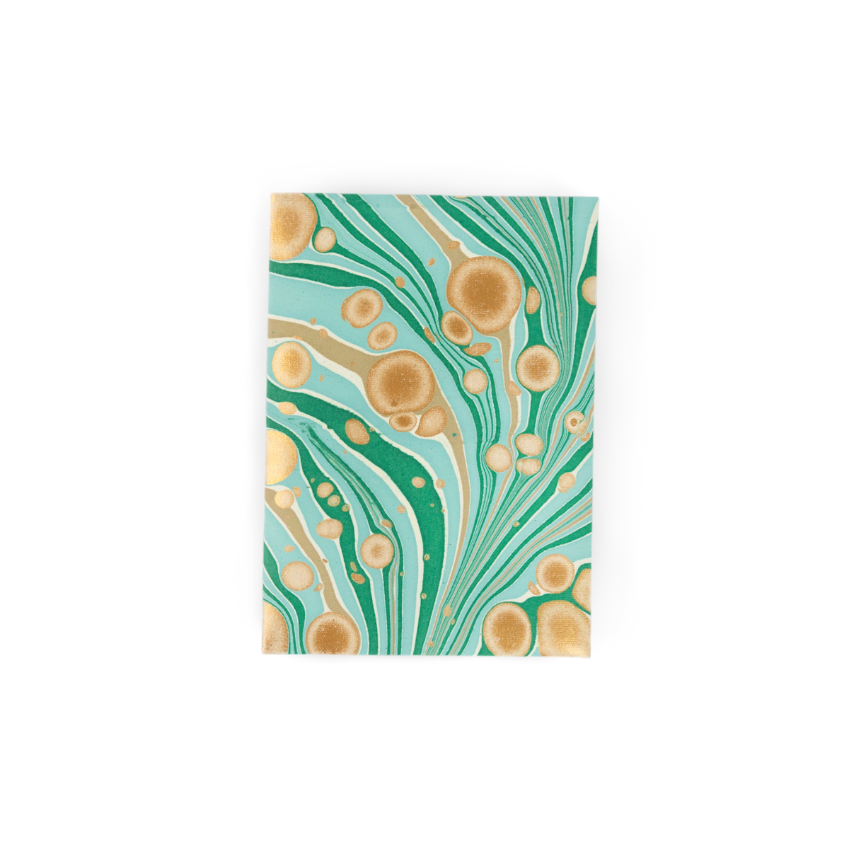 Celadon Green Fire Whirl – Hand Marbled Greeting Card Folder Set  (6” x 4” | 100% Recycled Cotton Paper)