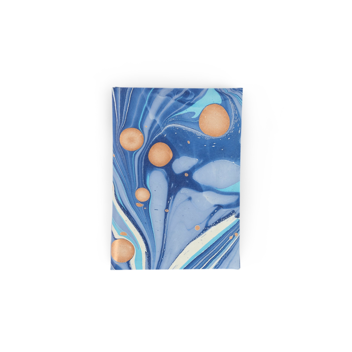Harbor Blue Fire Whirl – Hand Marbled Greeting Card Folder Set  (6” x 4” | 100% Recycled Cotton Paper)