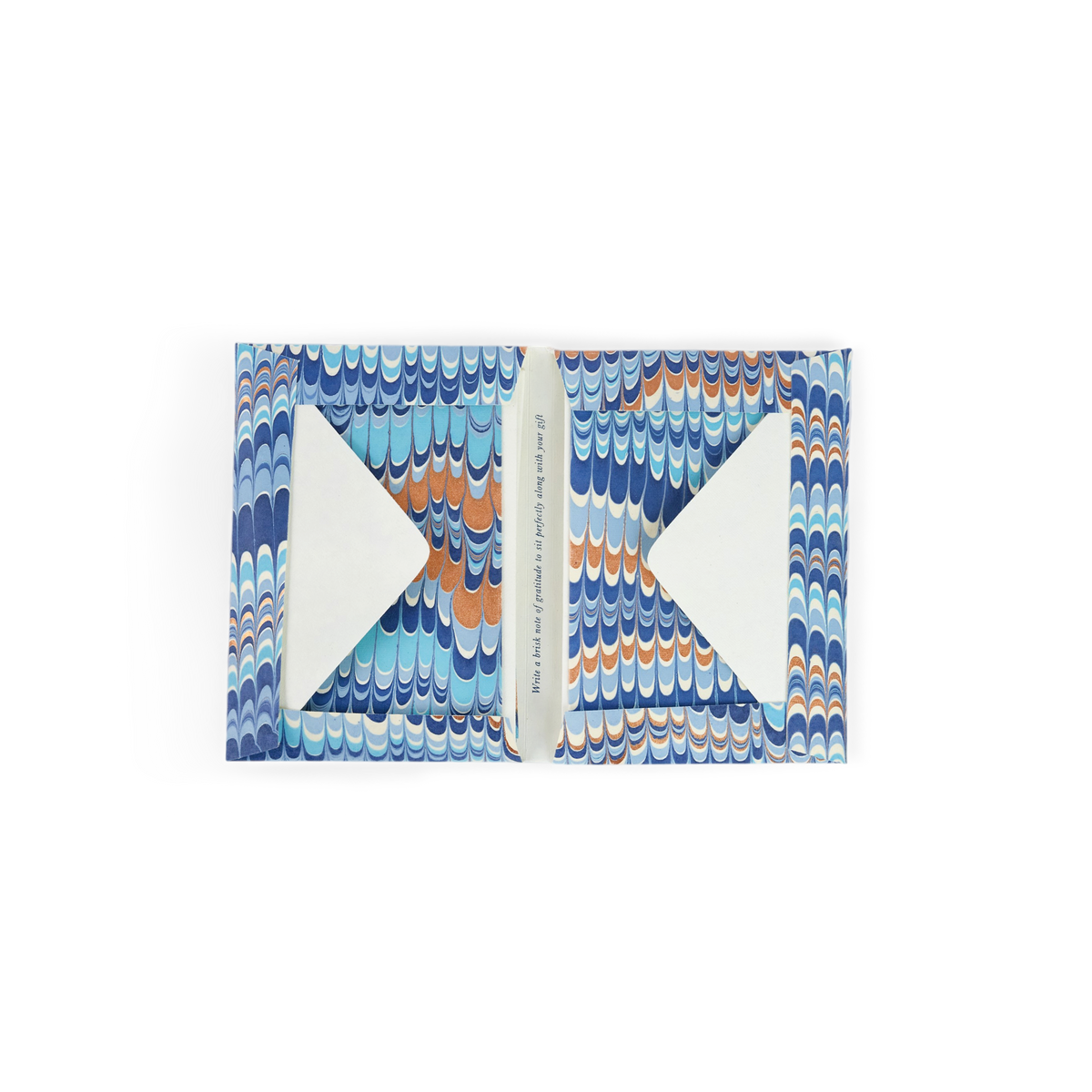 Harbor Blue Mountain – Hand Marbled Greeting Card Folder Set  (6” x 4” | 100% Recycled Cotton Paper)