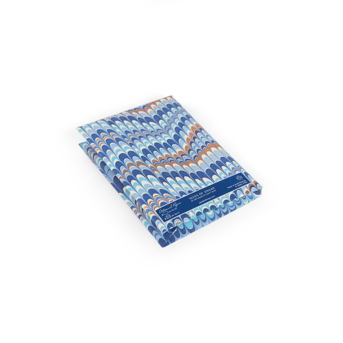 Harbor Blue Mountain – Hand Marbled Greeting Card Folder Set  (6” x 4” | 100% Recycled Cotton Paper)