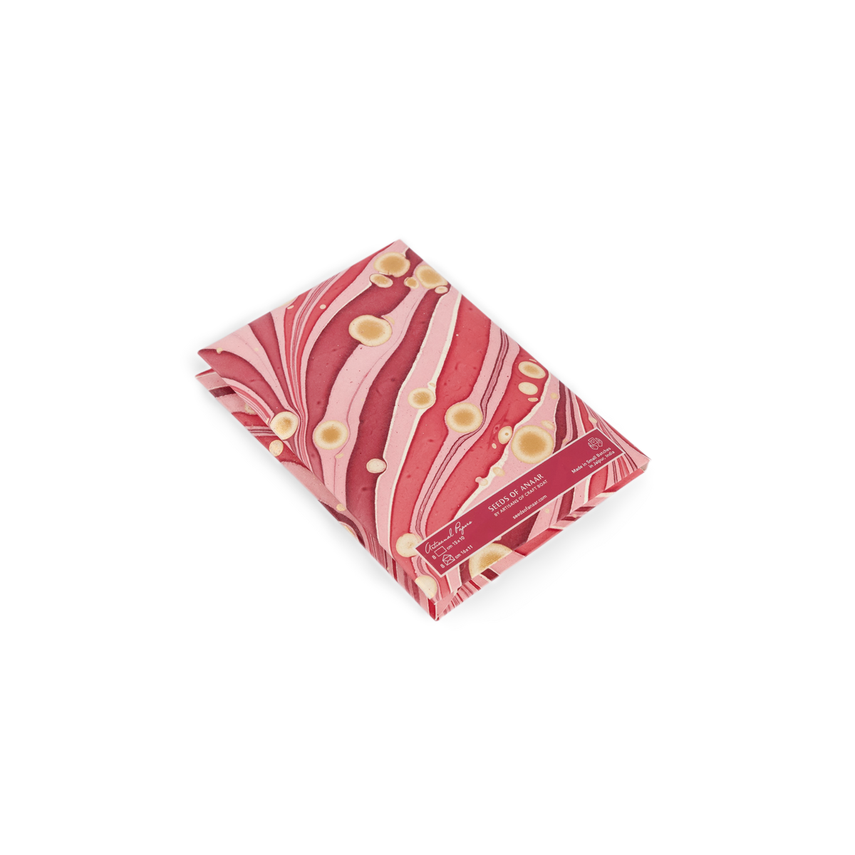 Garnet Red Fire Whirl – Hand Marbled Greeting Card Folder Set  (6” x 4” | 100% Recycled Cotton Paper)
