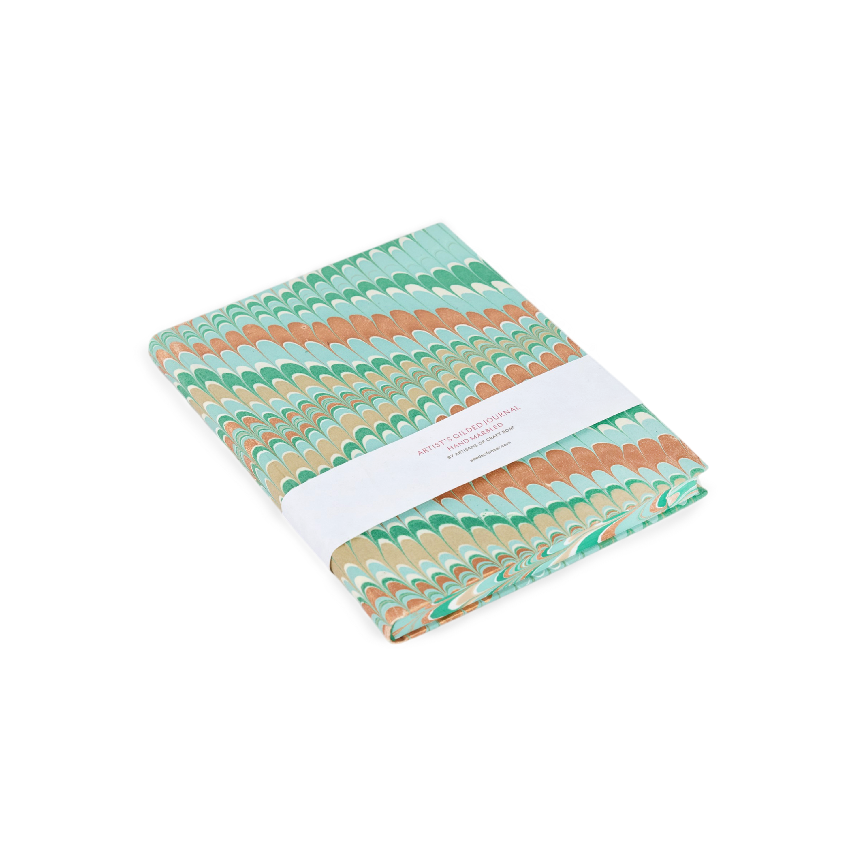 Celadon Green Mountain – Hand Marbled Journal A5 | 48 Pages | 130gsm Paper
