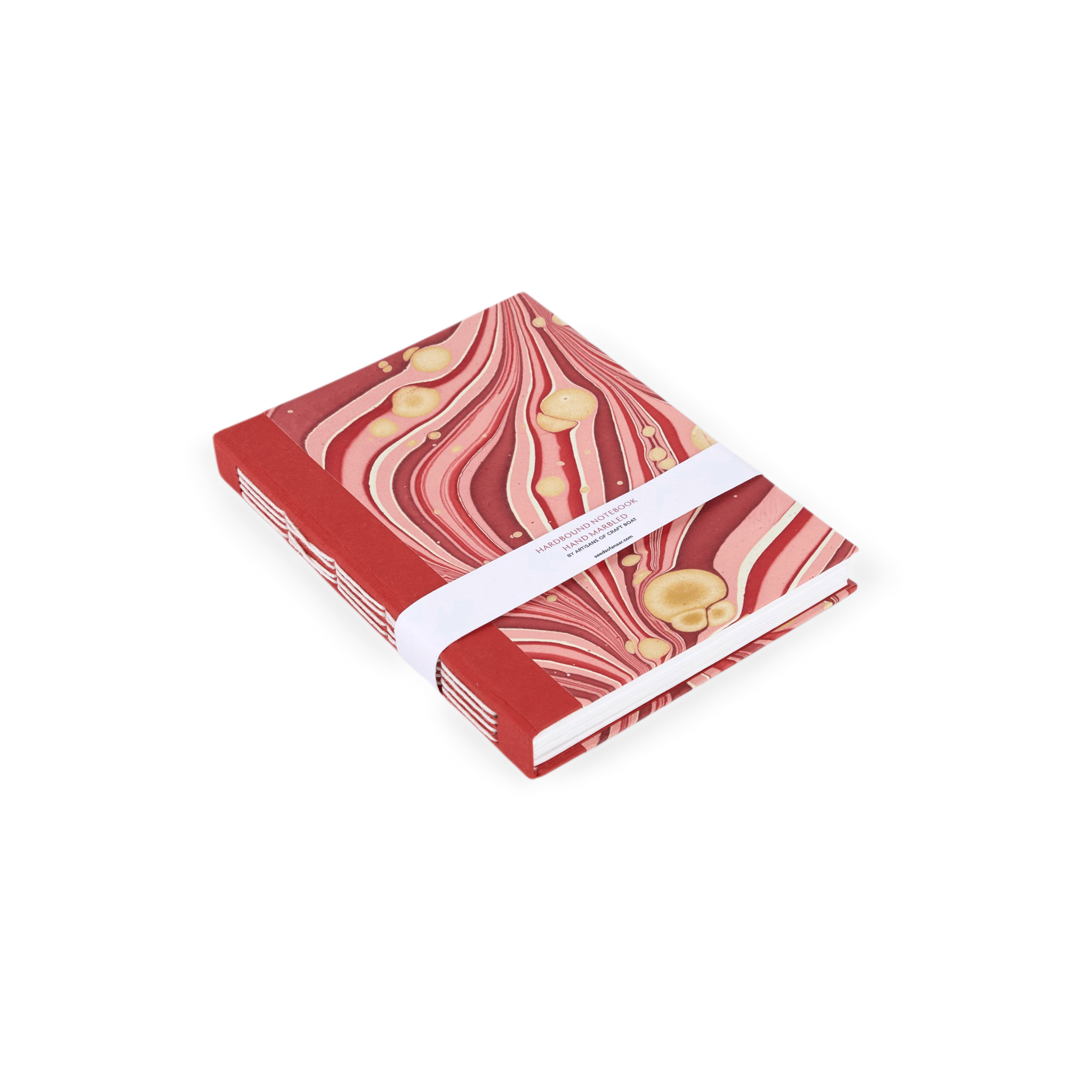 Garnet Red Pebble – Hand Marbled Journal 6" x 8" | 56 Pages | 150gsm Paper