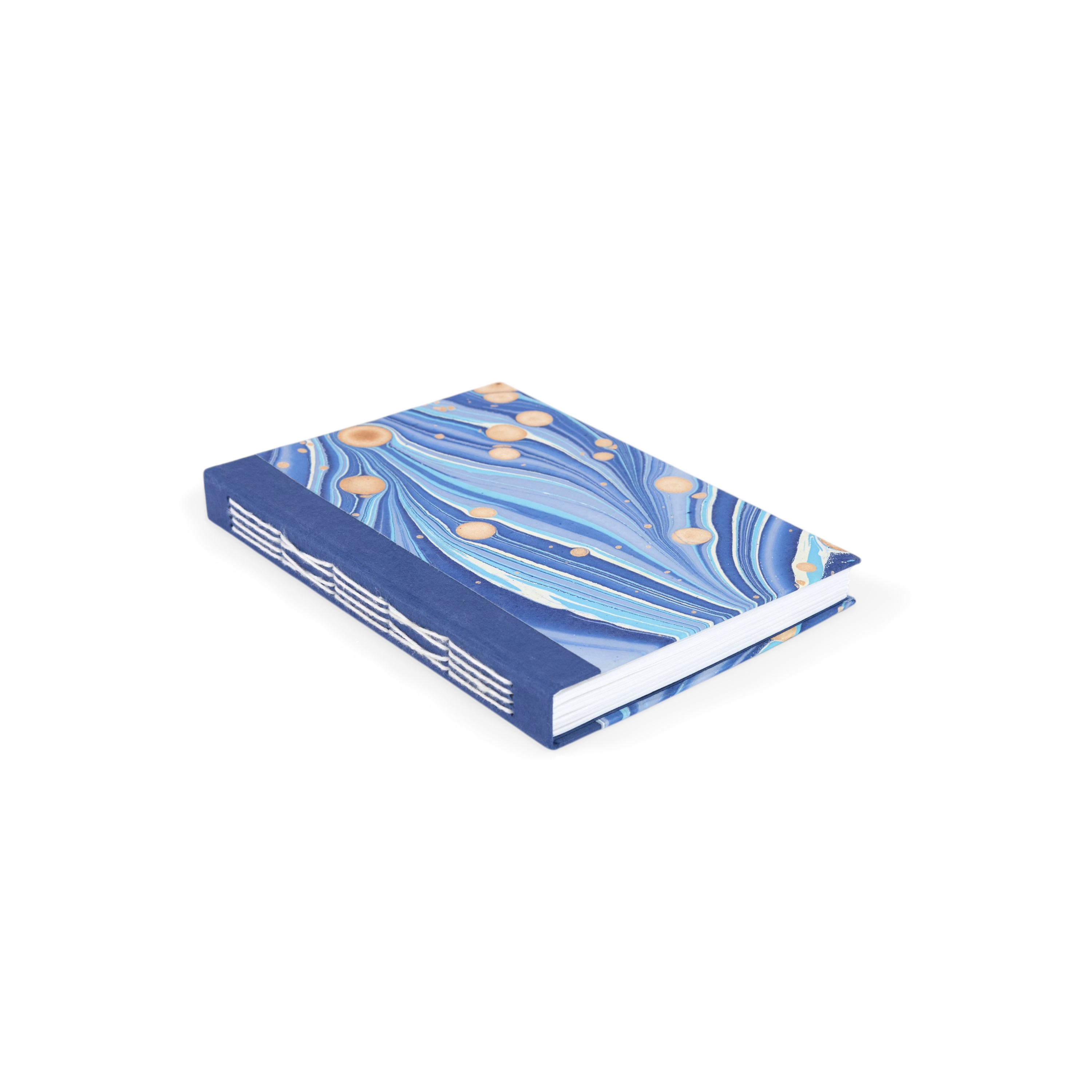 Harbor Blue Pebble – Hand Marbled Journal 6" x 8" | 56 Pages | 150gsm Paper