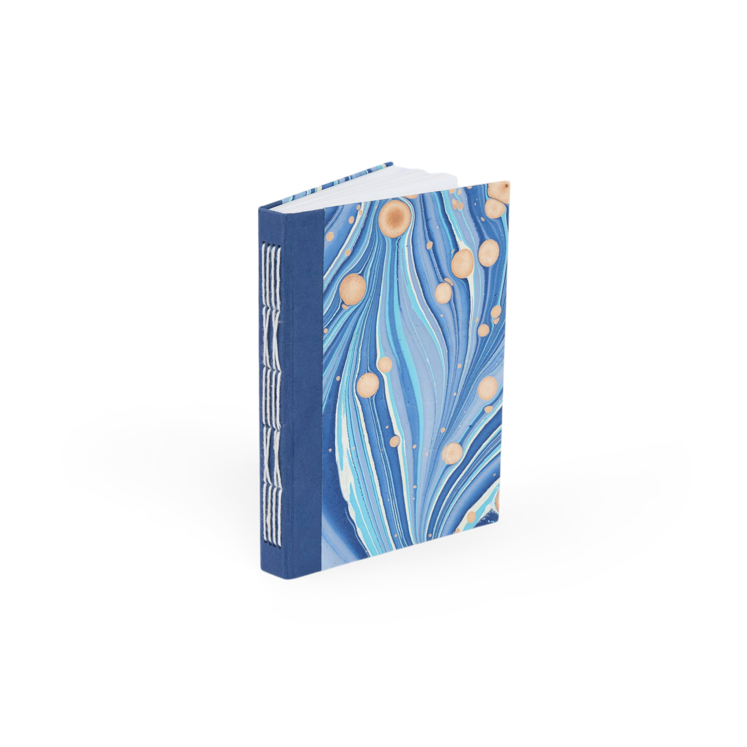 Harbor Blue Pebble – Hand Marbled Journal 6" x 8" | 56 Pages | 150gsm Paper