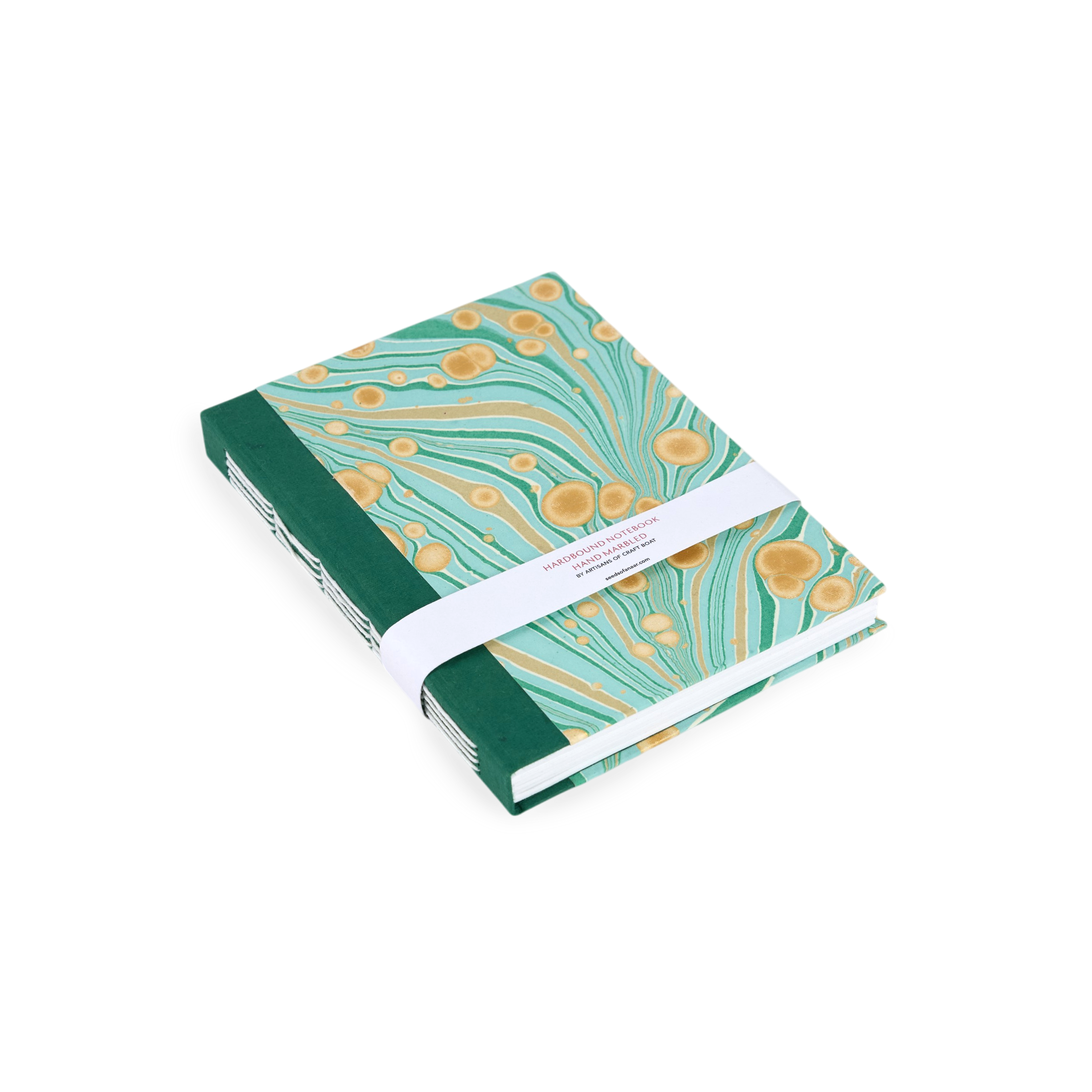 Celadon Green Pebble – Hand Marbled Journal 6" x 8" | 56 Pages | 150gsm Paper