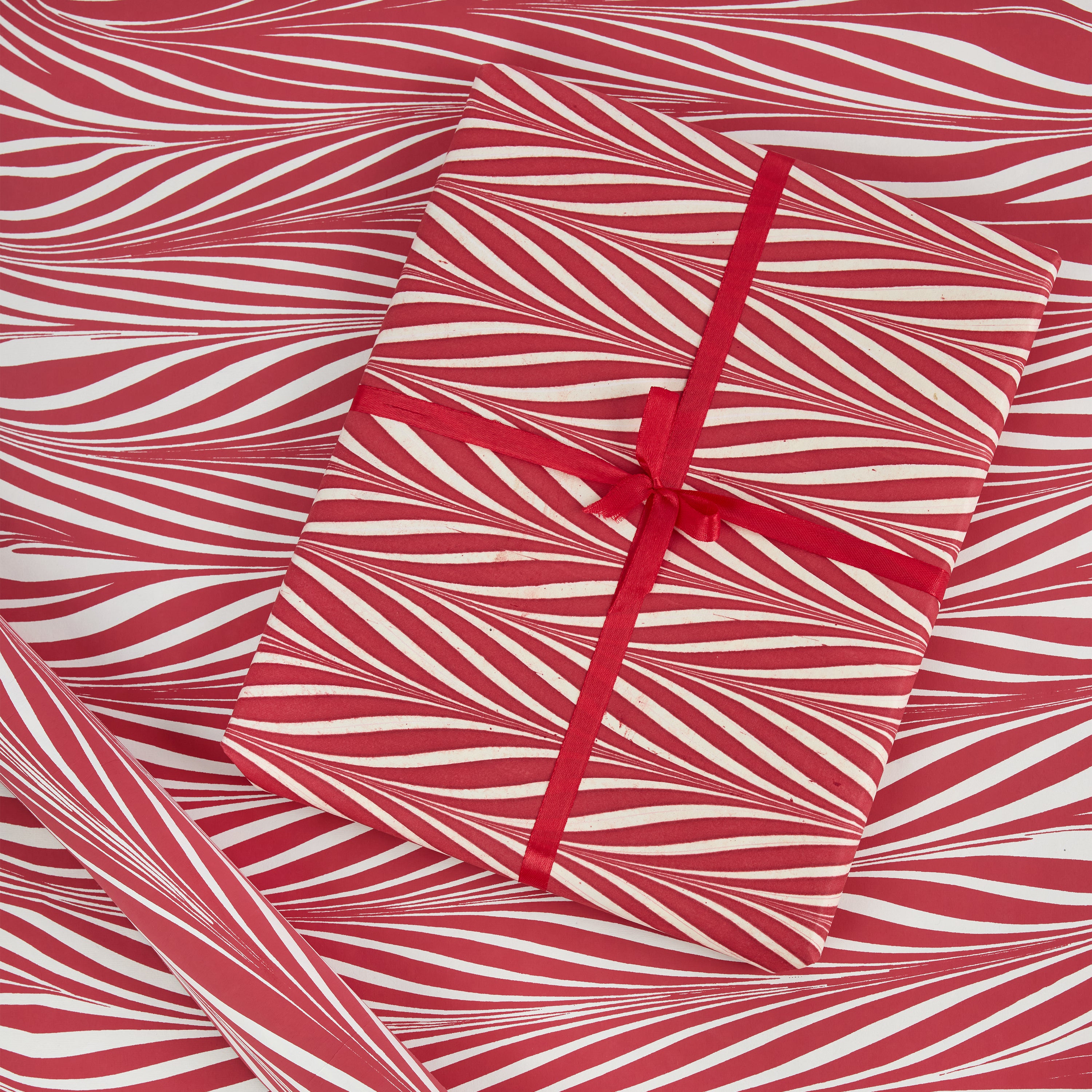 Garnet Red Banyan – Hand Printed Wrapping Paper Sheet ( 21" x 29" | 100% Recycled Cotton Paper)