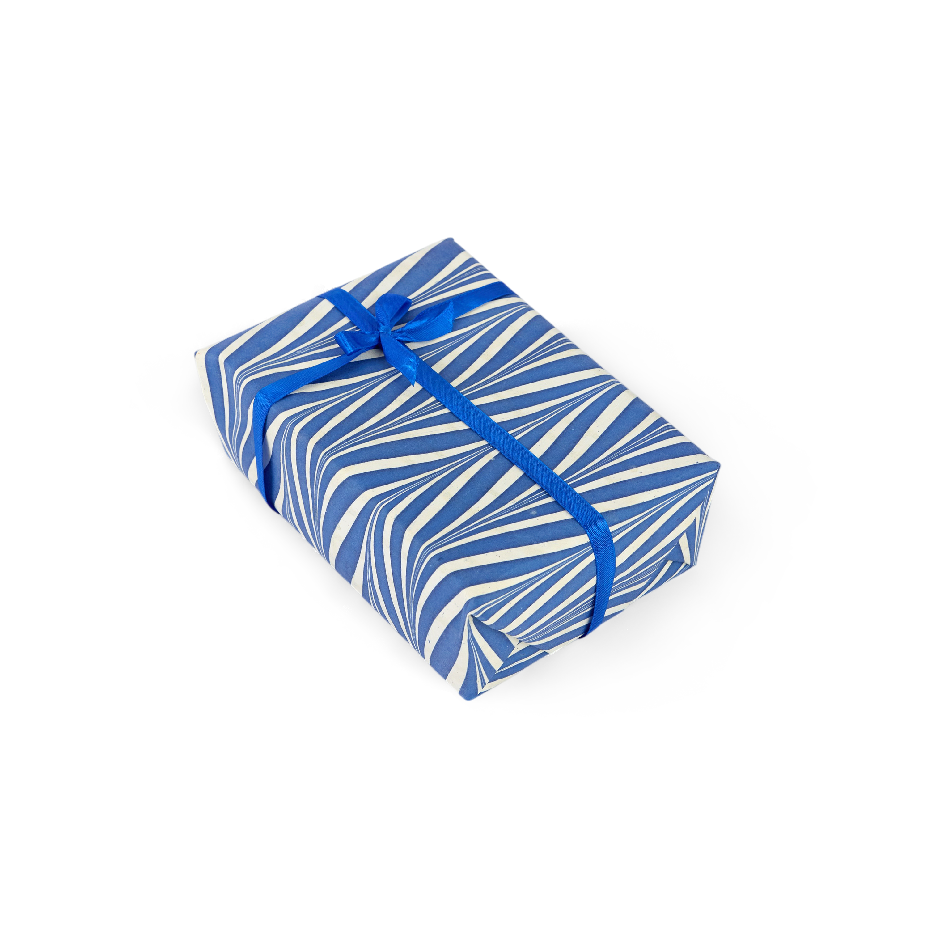 Harbor Blue Banyan – Hand Printed Wrapping Paper Sheet ( 21" x 29" | 100% Recycled Cotton Paper)
