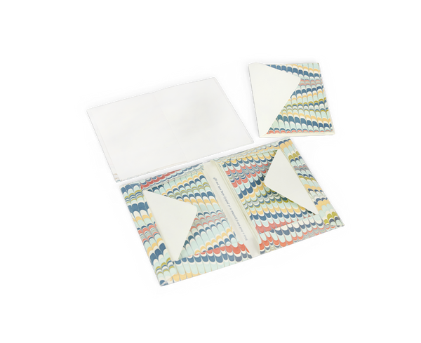 Ocean Wave – Hand Marbled Greeting Card Folder Set  (6” x 4” | 100% Recycled Cotton Paper)
