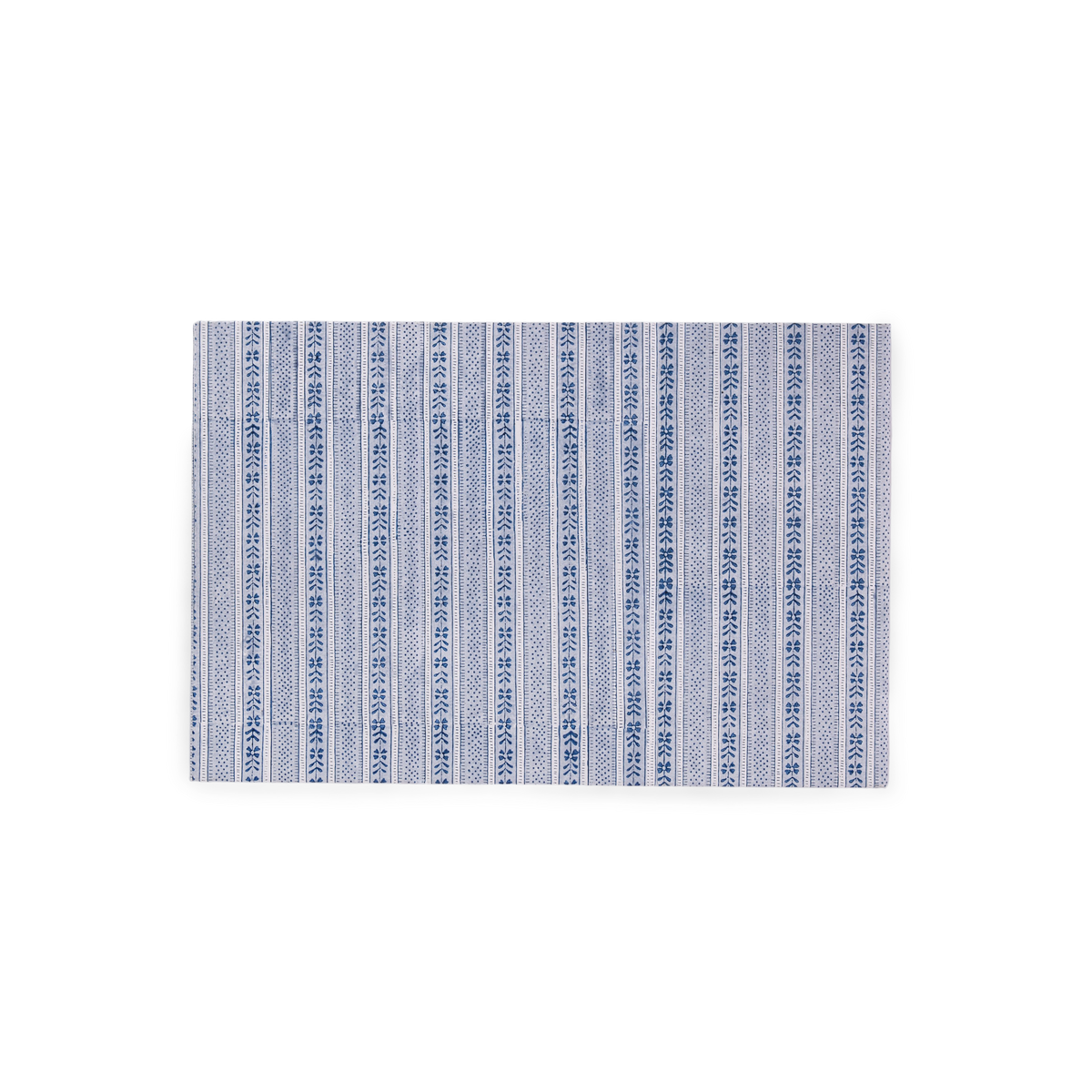 Harbor Blue Floral Stripe – Hand Block Printed Collapsible Basket (9.5" x 9.5" x 10.5")