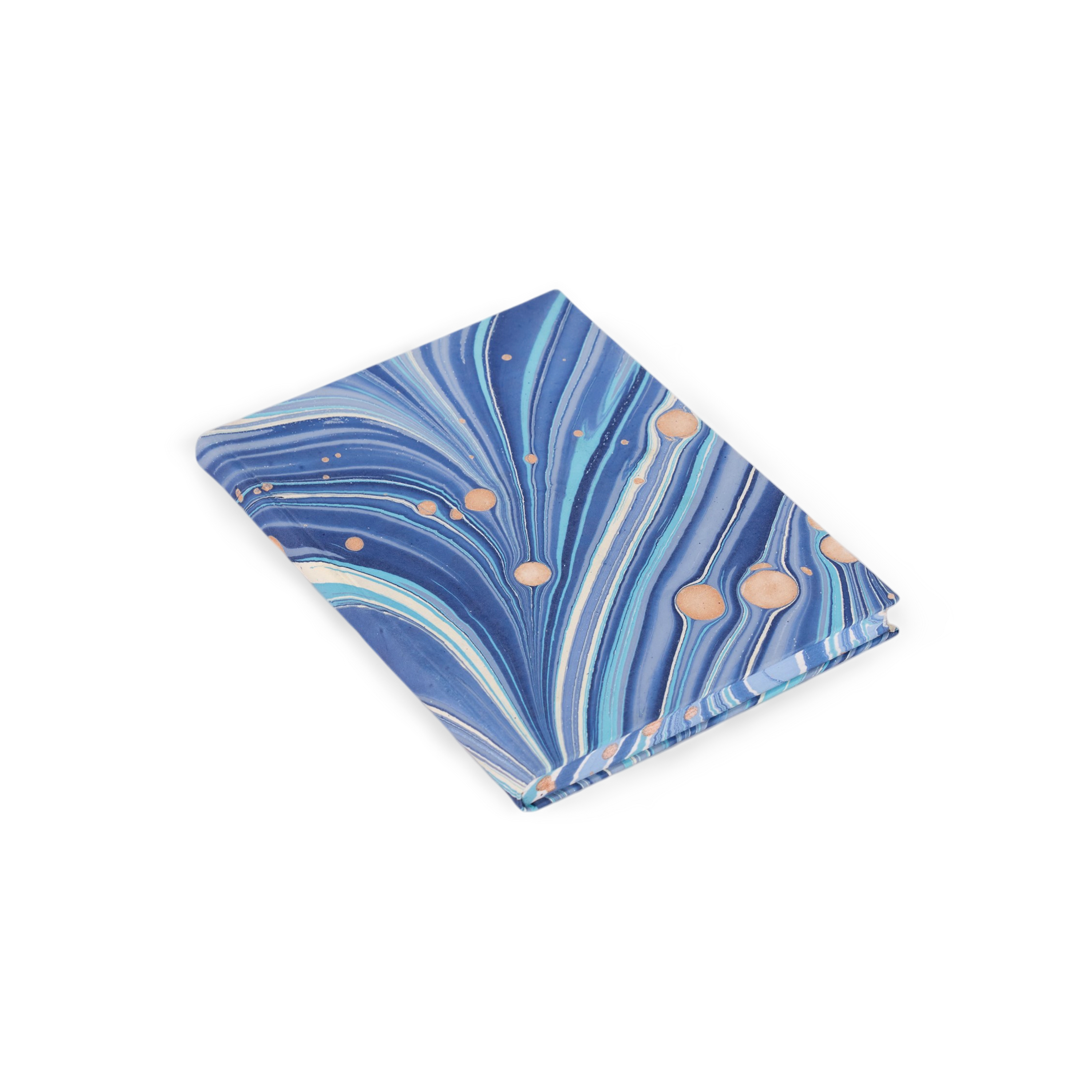Harbor Blue Fire Whirl – Hand Marbled Journal A5 | 48 Pages | 130gsm Paper