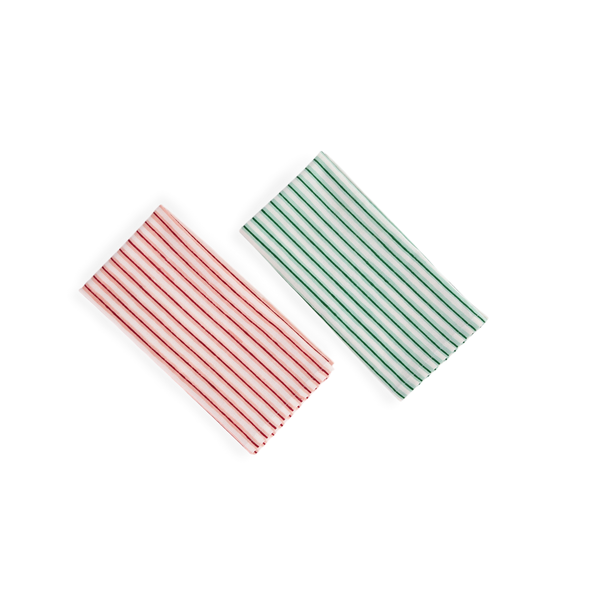 Garnet Red Shadow Stripe – Hand Block Printed Cotton Napkin (Set of 2) (18" x 18")