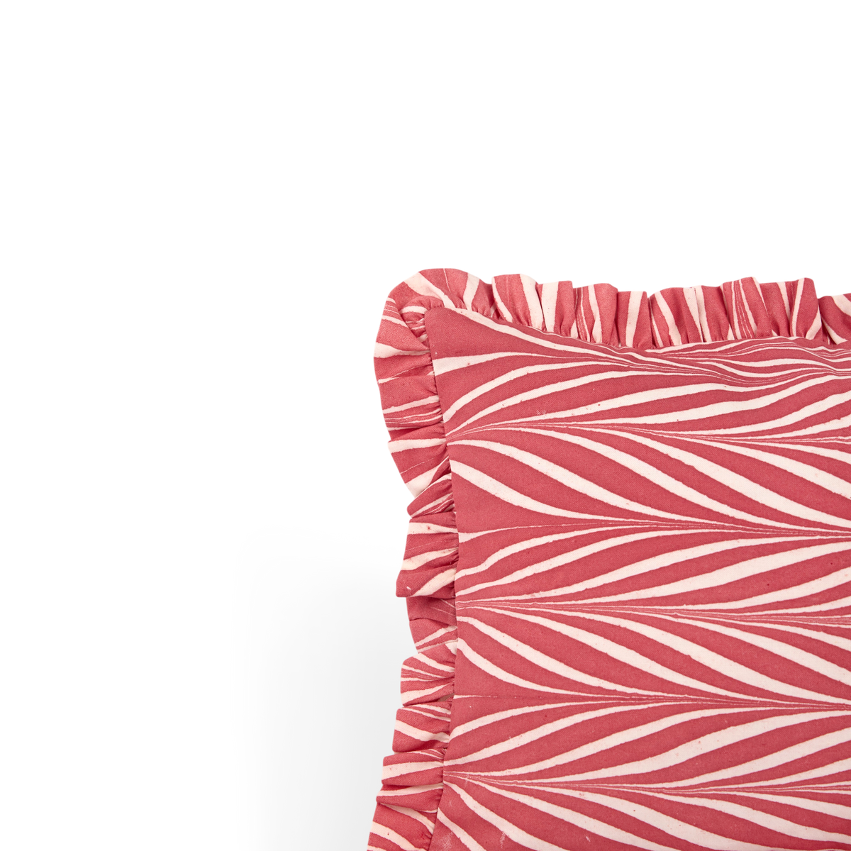 Garnet Red Banyan – Hand Marbled Cotton Pillow Cover (12" x 16")
