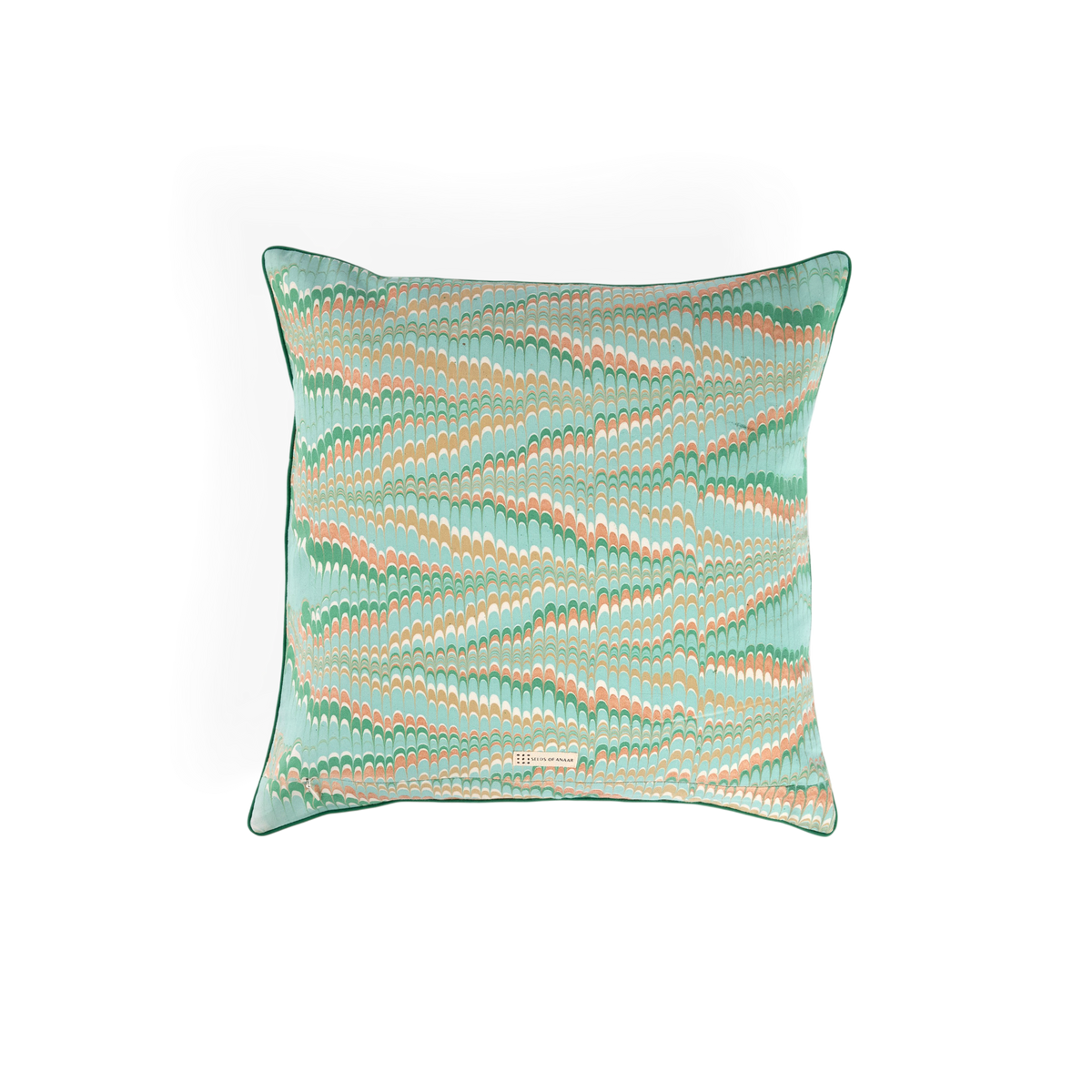 Celadon Green Mountain – Hand Marbled Cotton Cushion Cover (18" x 18")