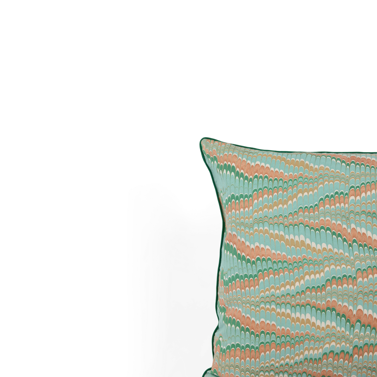 Celadon Green Mountain – Hand Marbled Cotton Cushion Cover (18" x 18")