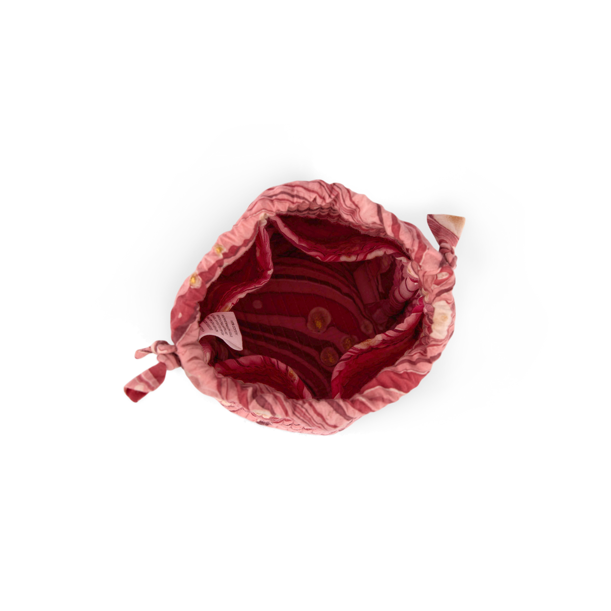 Garnet Red Fire Whirl – Hand Marbled Quilted Pouch (Jewelry & Beauty Organizer)