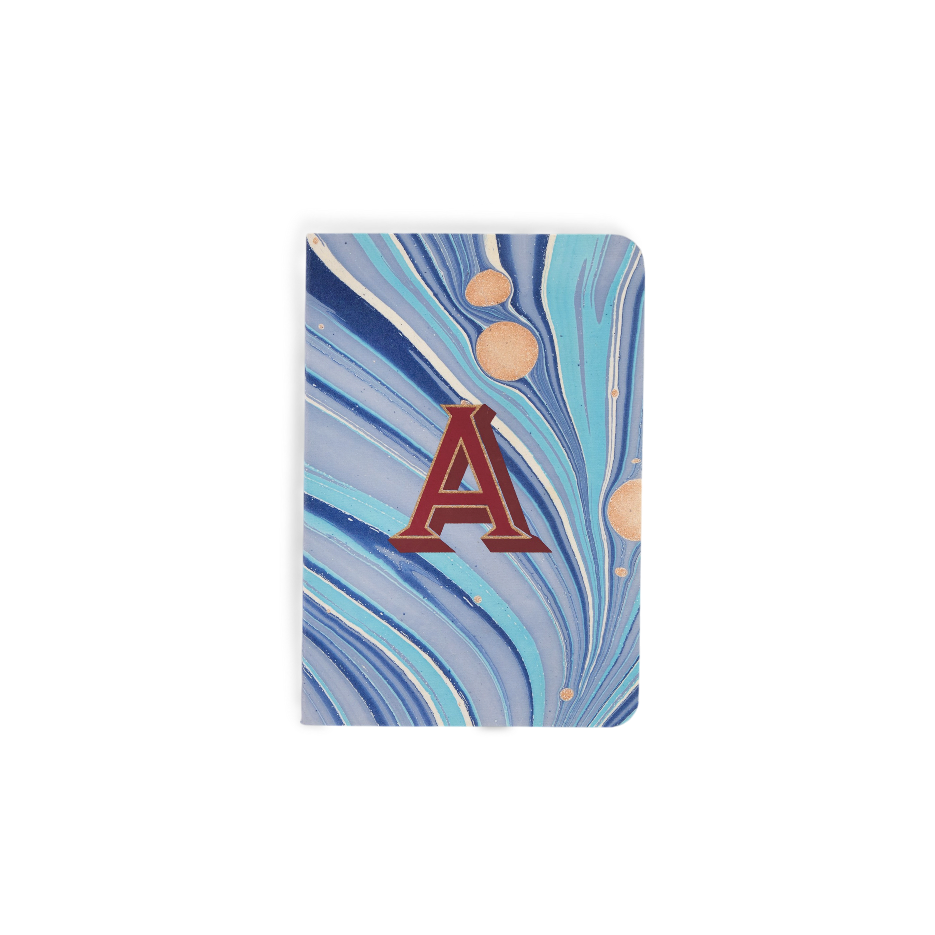 Alphabet Pocket Notebook – Hand-Marbled Notebook (5.5" W x 3.75" H)