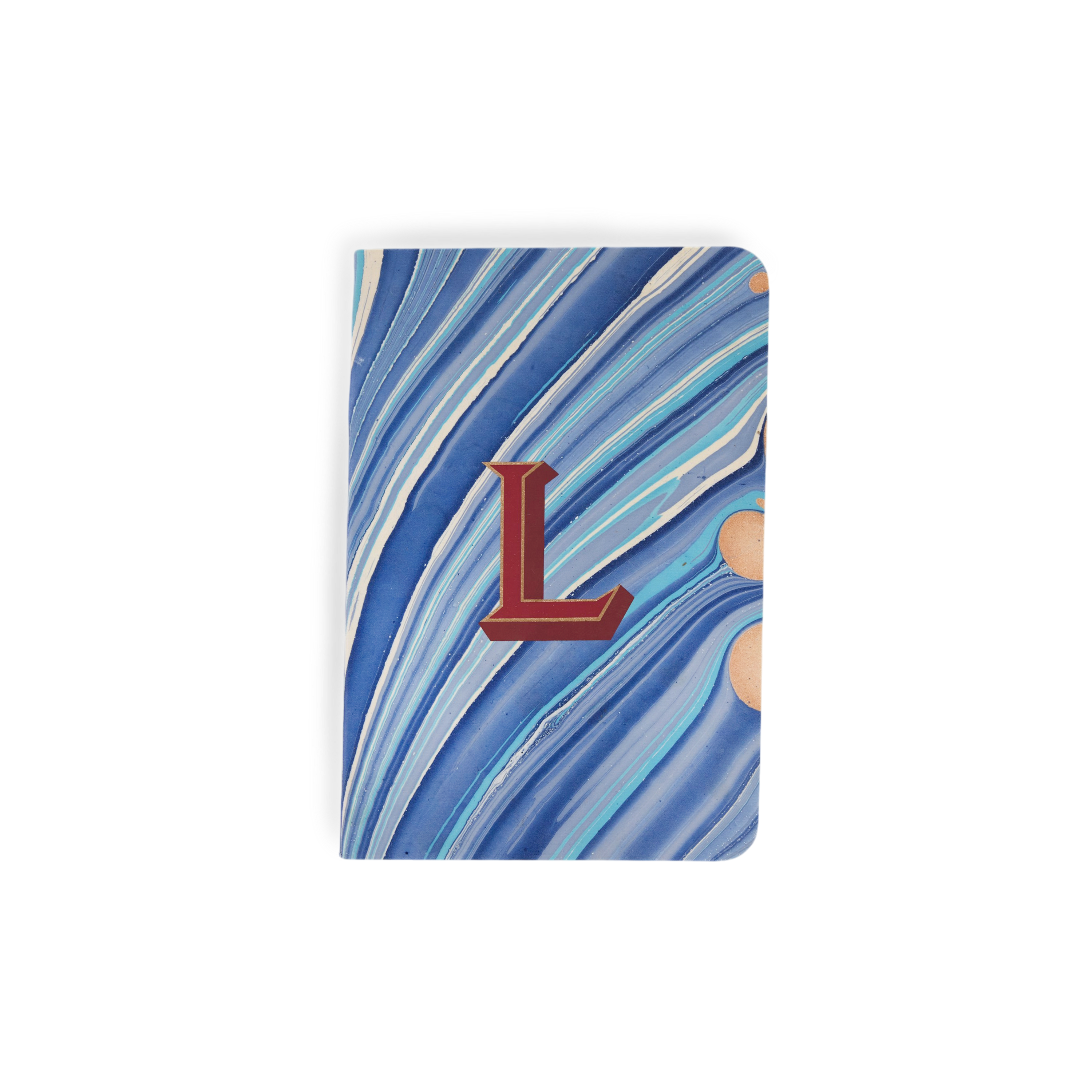 Alphabet Pocket Notebook – Hand-Marbled Notebook (5.5" W x 3.75" H)